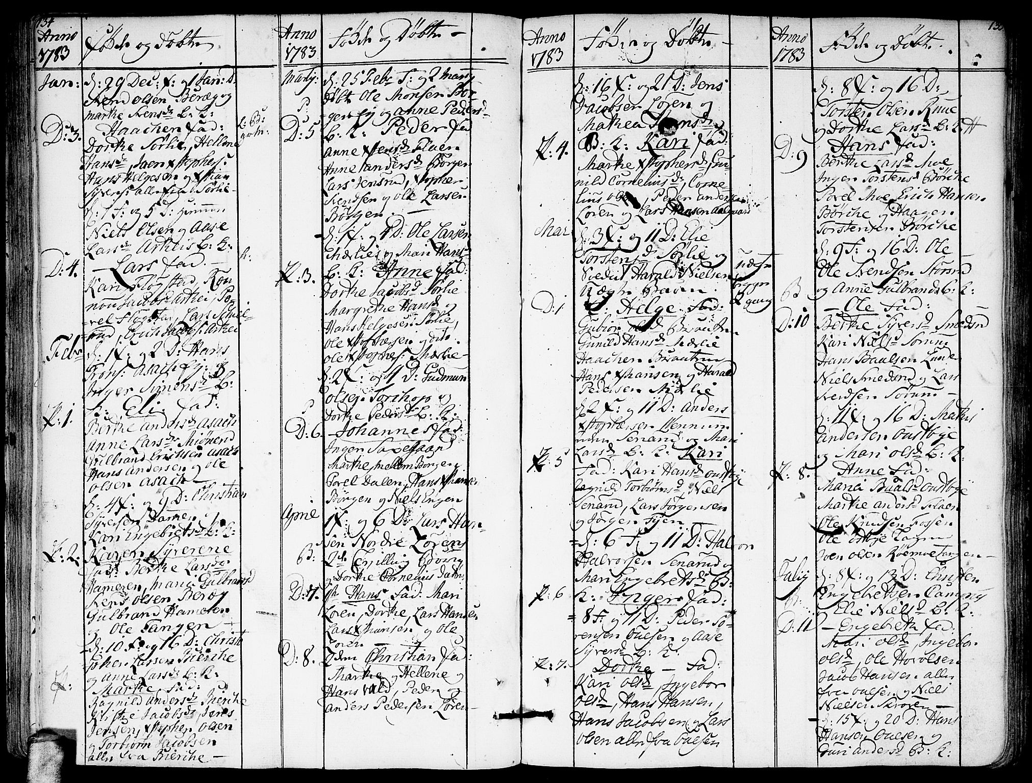 Sørum prestekontor Kirkebøker, AV/SAO-A-10303/F/Fa/L0002: Parish register (official) no. I 2, 1759-1814, p. 134-135