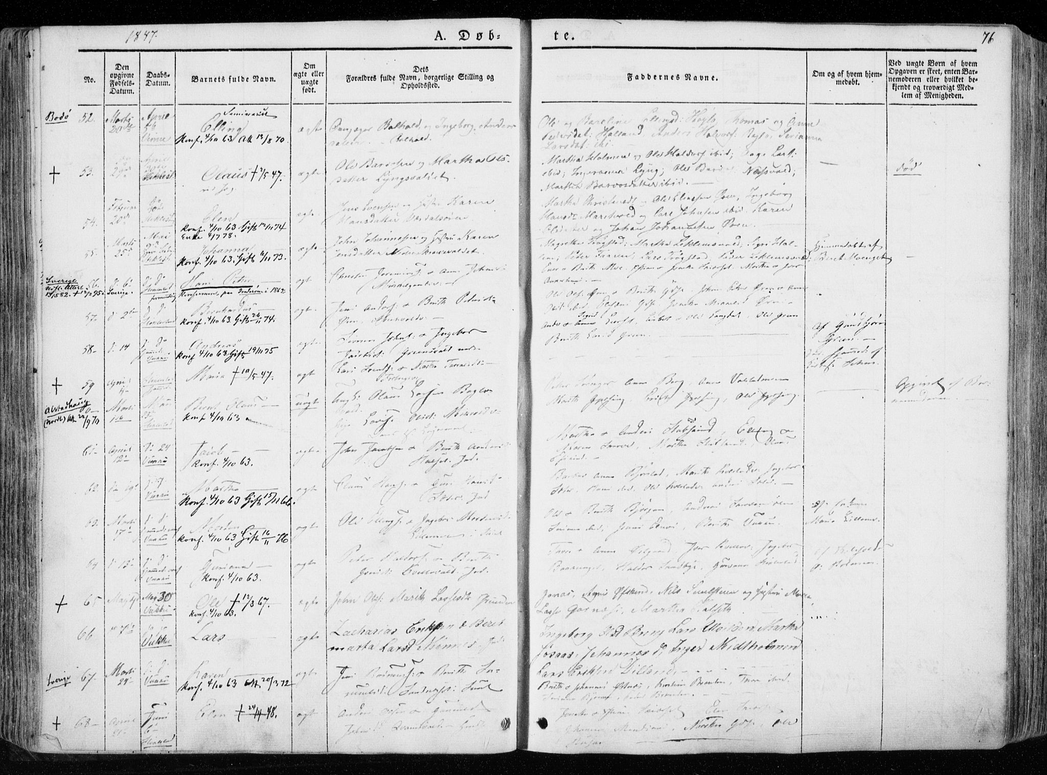 Ministerialprotokoller, klokkerbøker og fødselsregistre - Nord-Trøndelag, SAT/A-1458/723/L0239: Parish register (official) no. 723A08, 1841-1851, p. 76