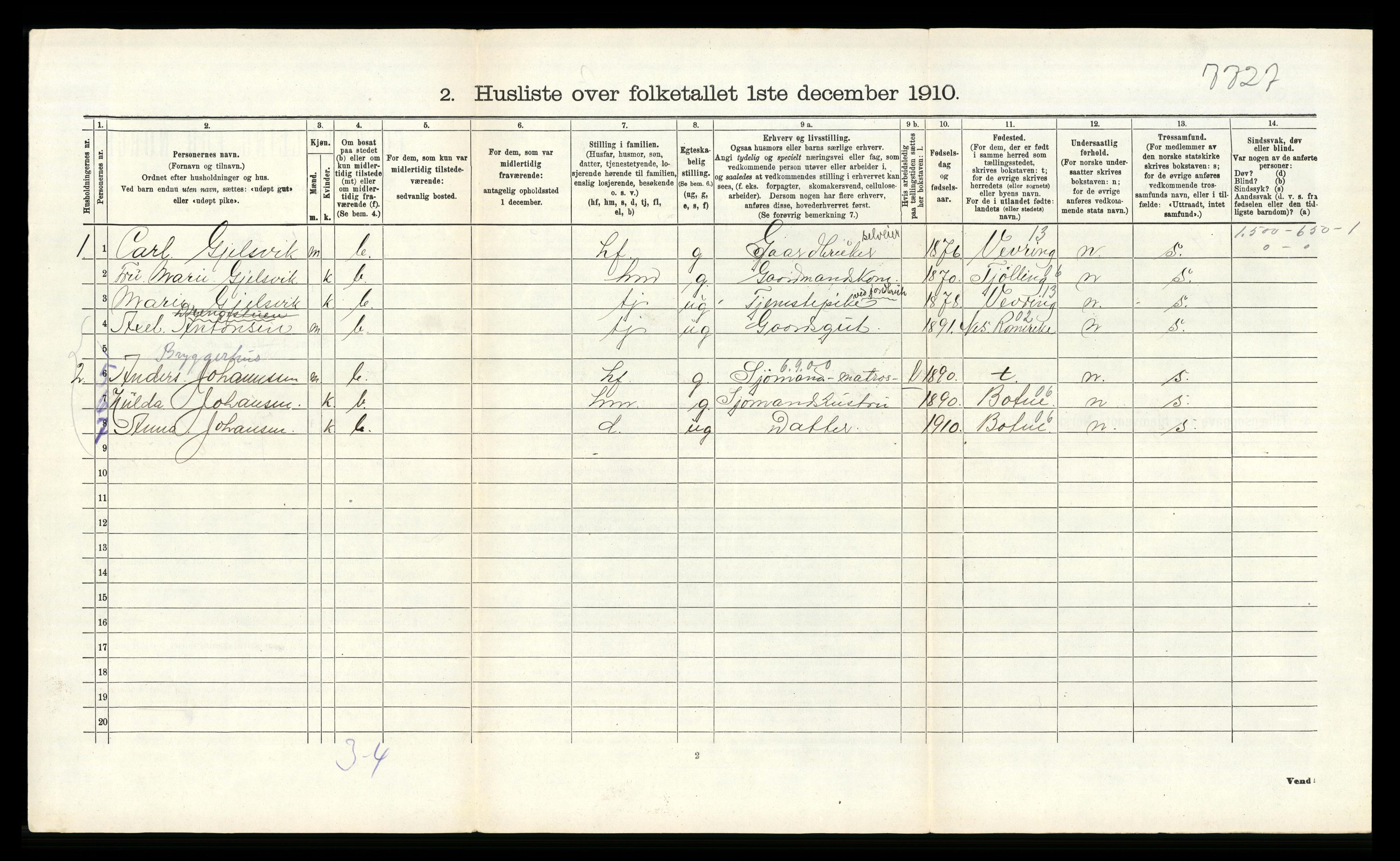 RA, 1910 census for Sem, 1910, p. 775