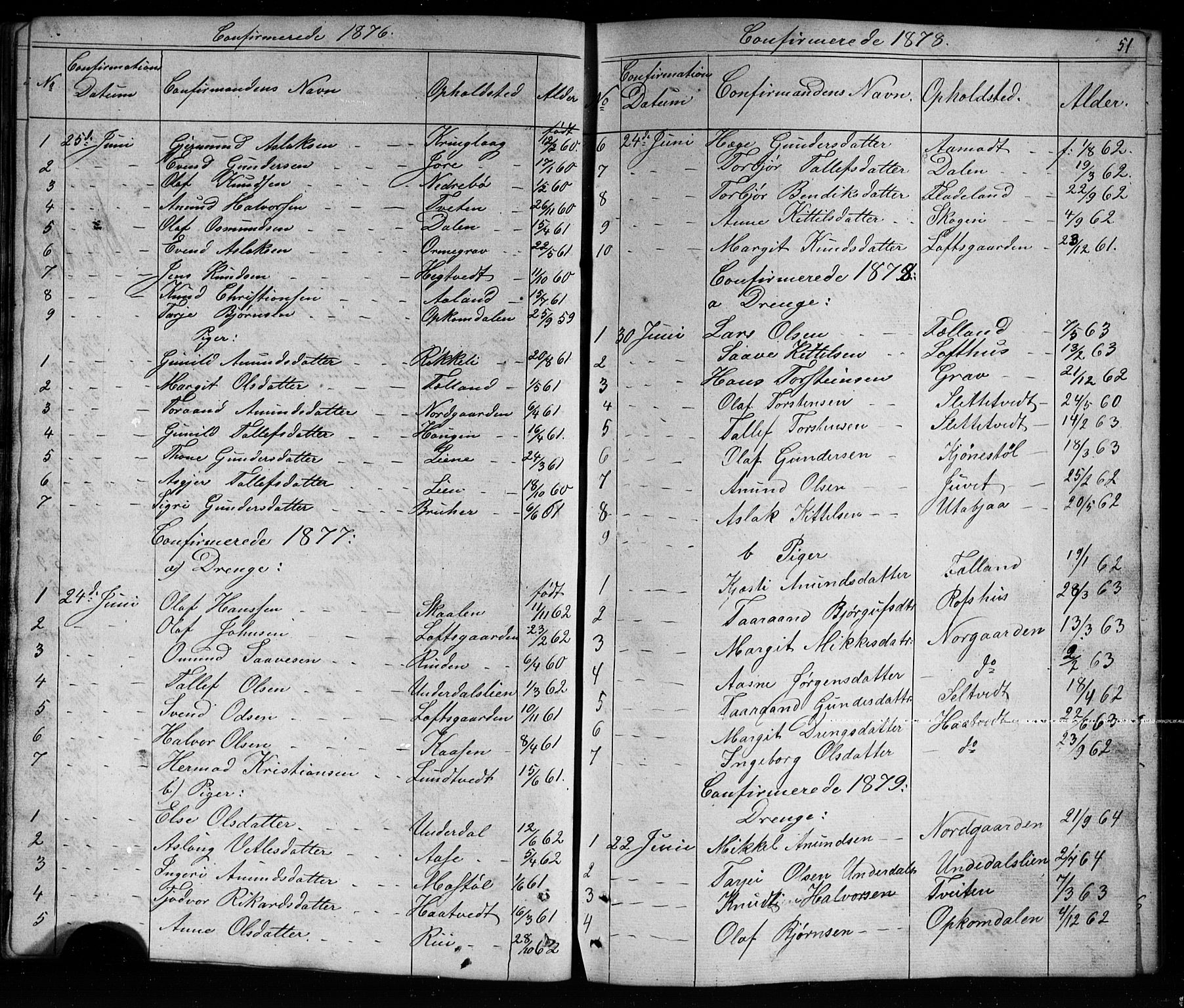 Mo kirkebøker, SAKO/A-286/G/Ga/L0001: Parish register (copy) no. I 1, 1851-1891, p. 51