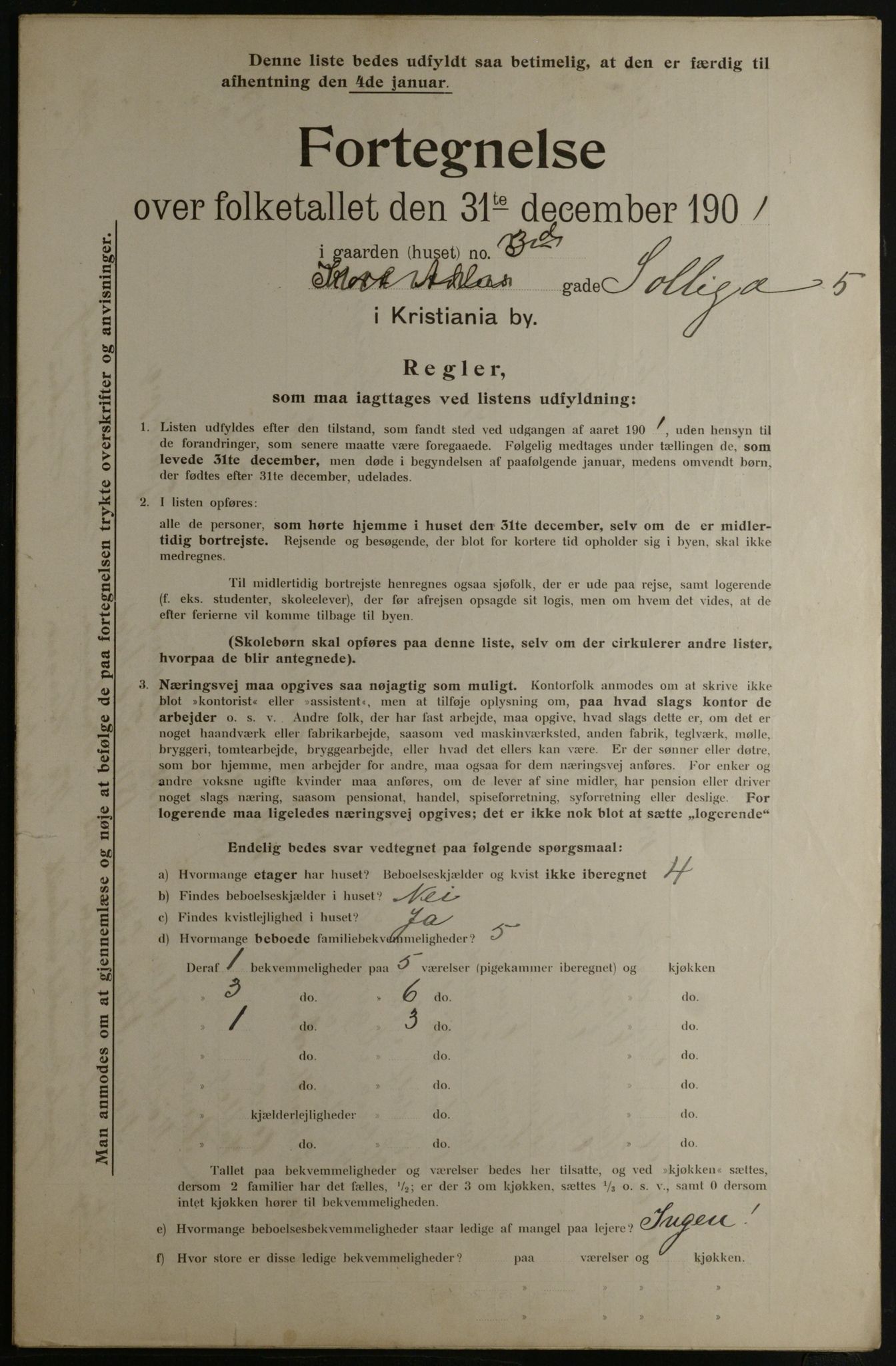 OBA, Municipal Census 1901 for Kristiania, 1901, p. 15349