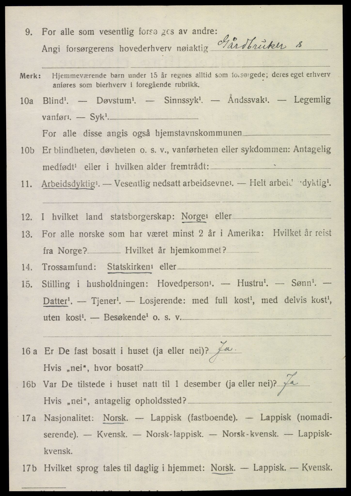 SAT, 1920 census for Skogn, 1920, p. 6490