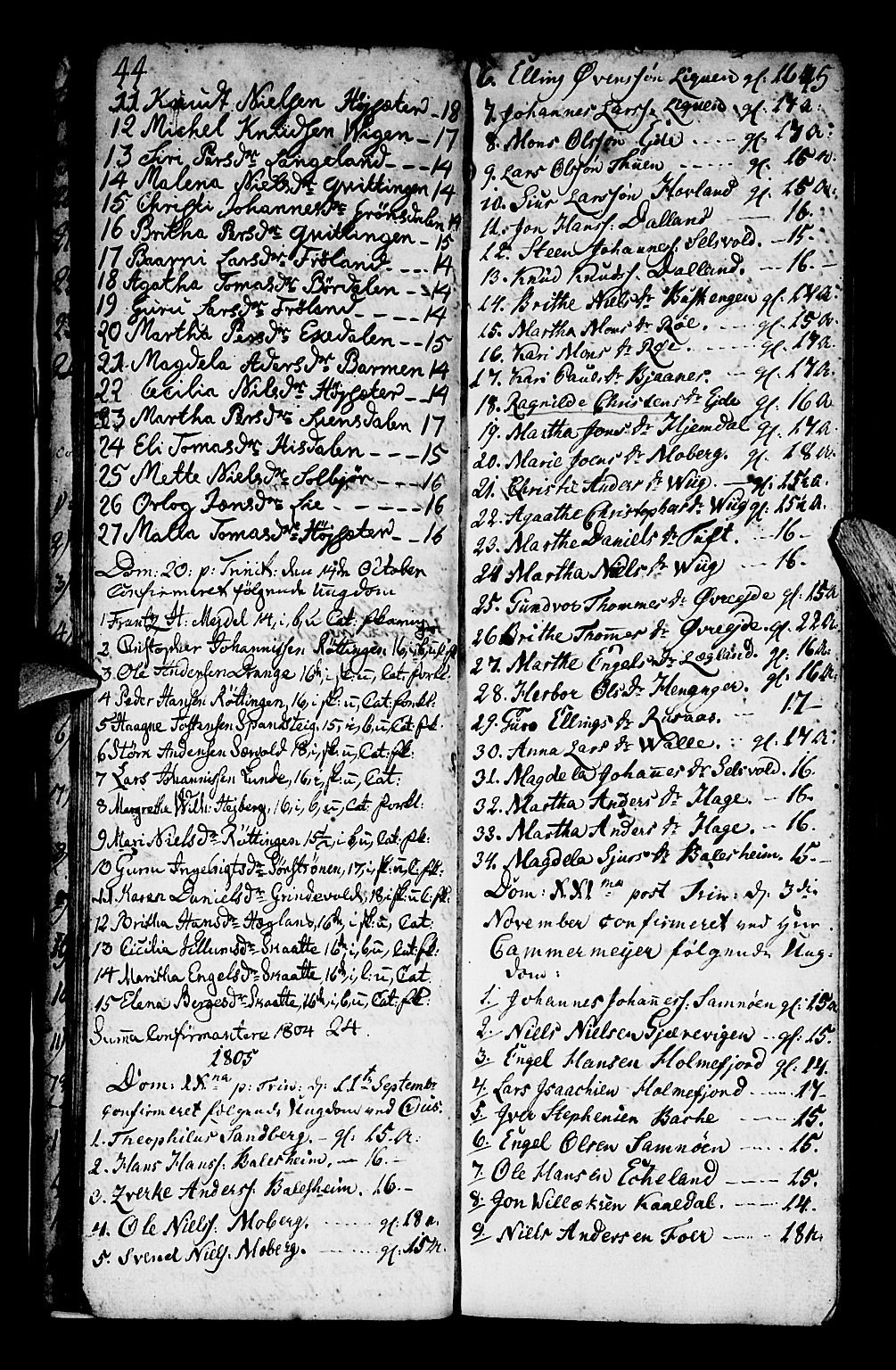 Os sokneprestembete, SAB/A-99929: Parish register (official) no. A 13, 1783-1810, p. 44-45