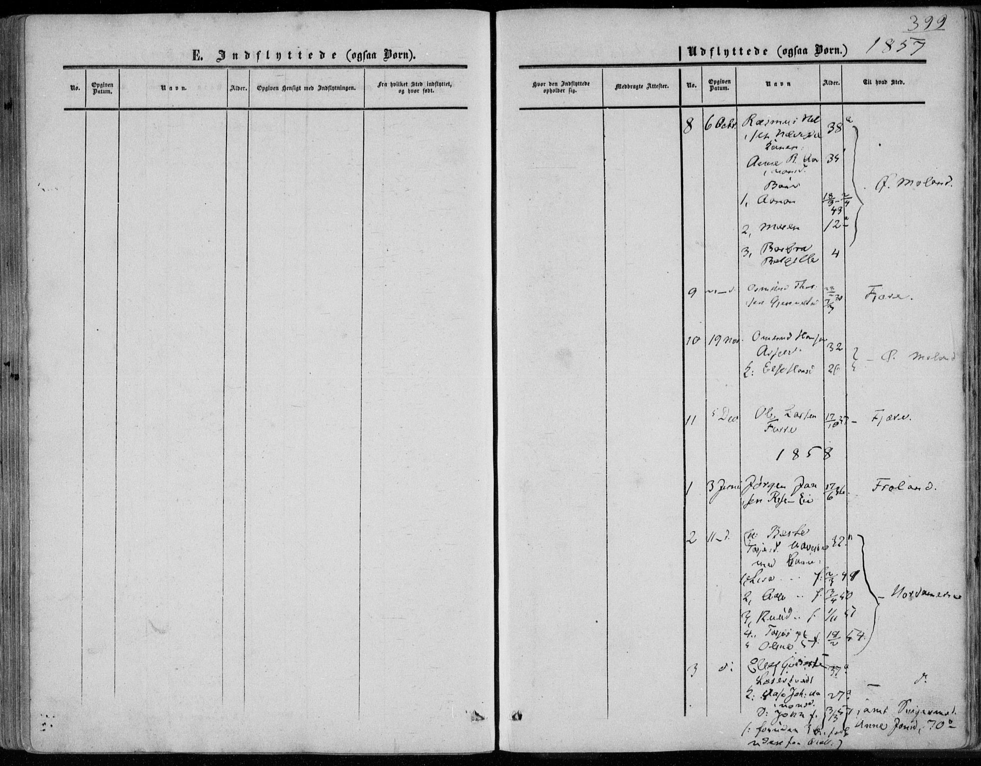 Øyestad sokneprestkontor, AV/SAK-1111-0049/F/Fa/L0015: Parish register (official) no. A 15, 1857-1873, p. 399