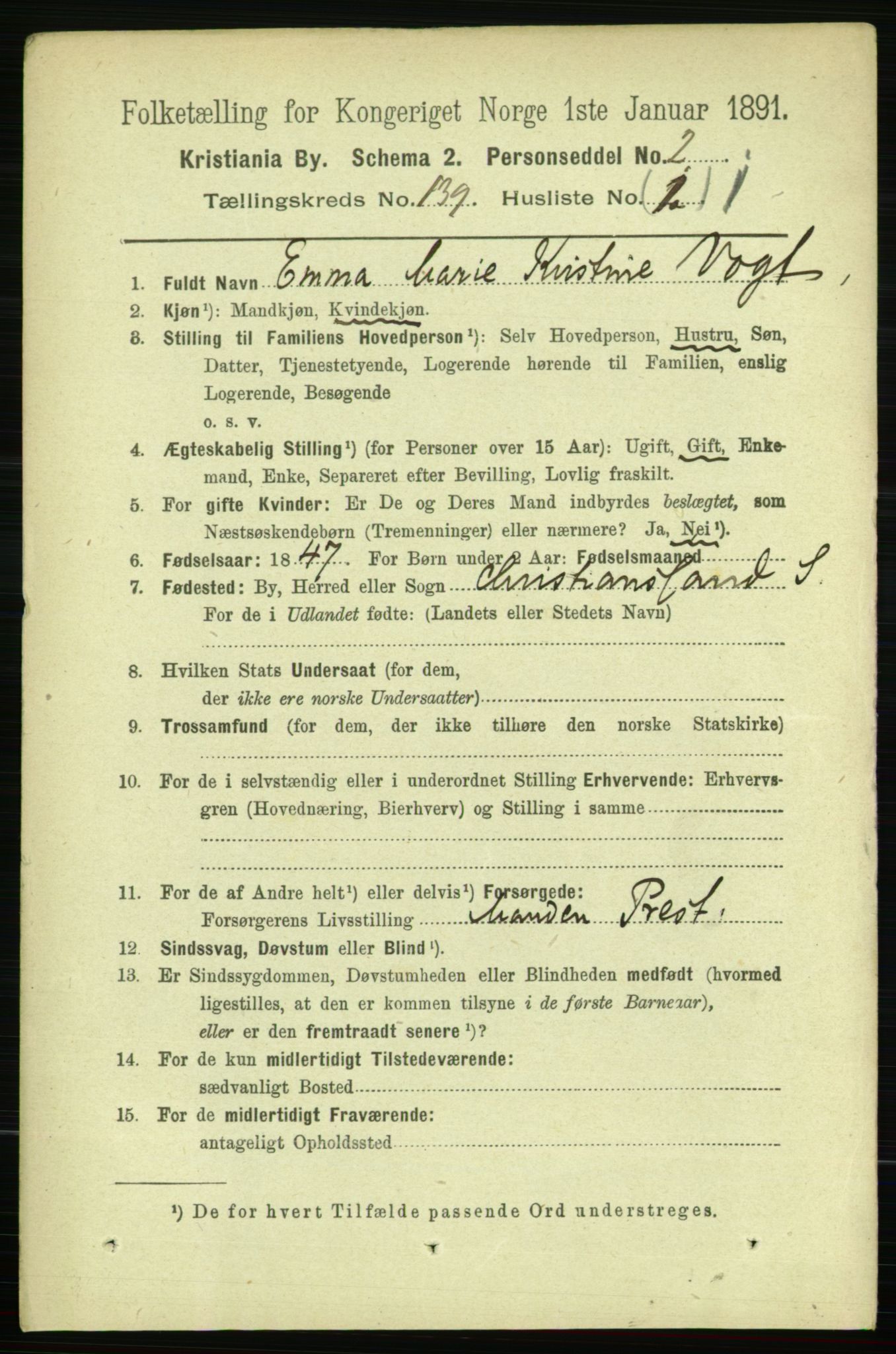 RA, 1891 census for 0301 Kristiania, 1891, p. 77017