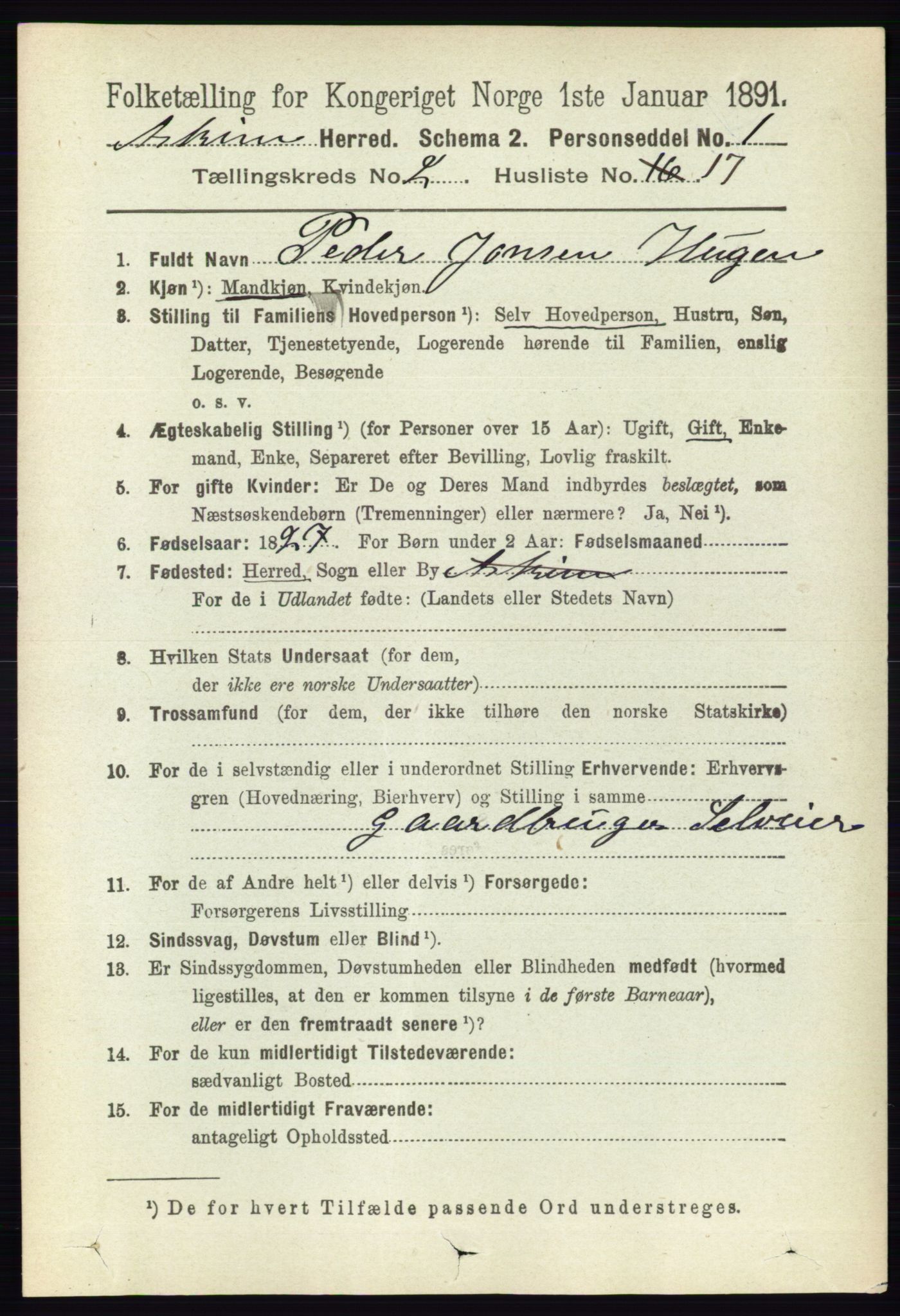 RA, 1891 census for 0124 Askim, 1891, p. 338