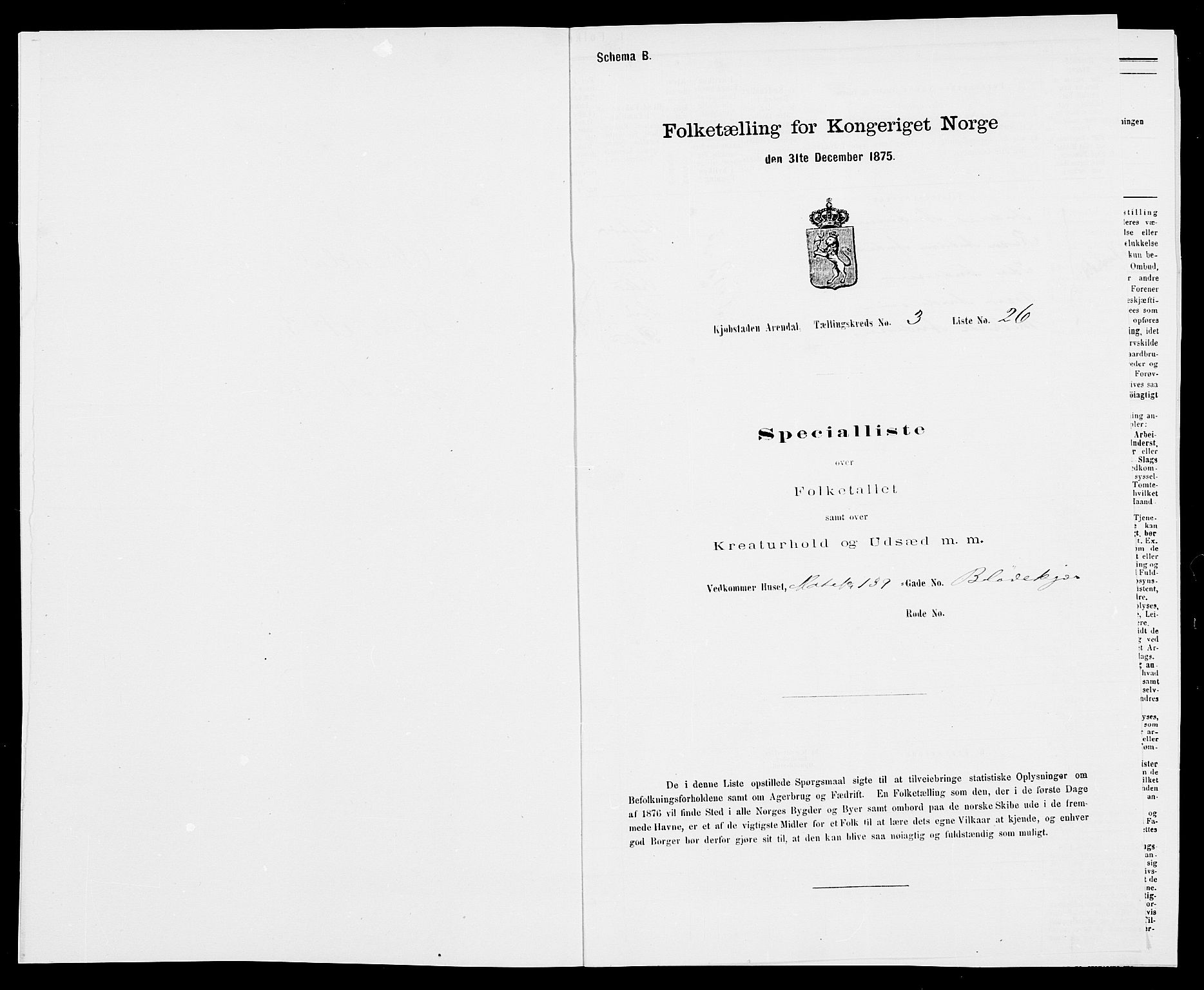 SAK, 1875 census for 0903P Arendal, 1875, p. 68