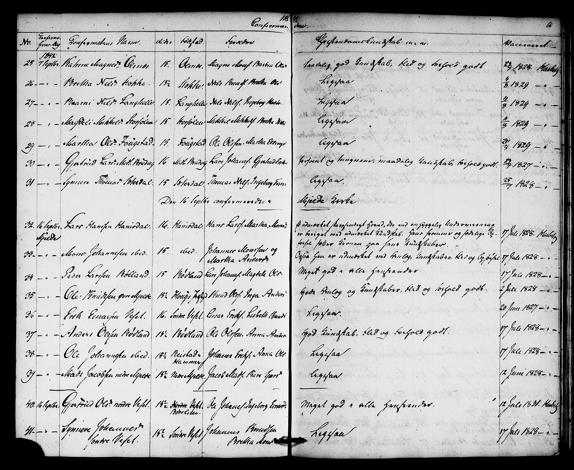 Haus sokneprestembete, SAB/A-75601: Curate's parish register no. A 2, 1841-1850, p. 66