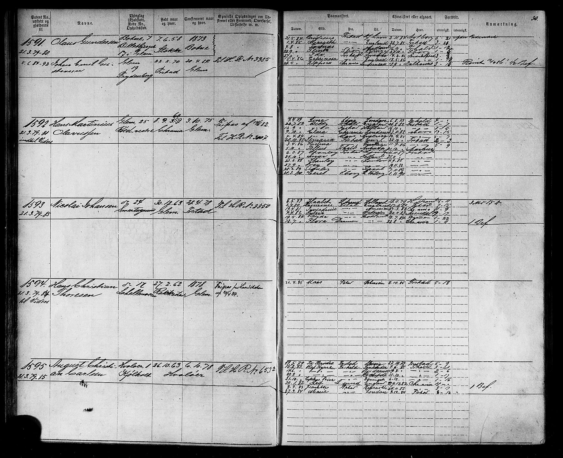 Fredrikstad mønstringskontor, AV/SAO-A-10569b/F/Fc/Fca/L0004: Annotasjonsrulle, 1885-1893, p. 32