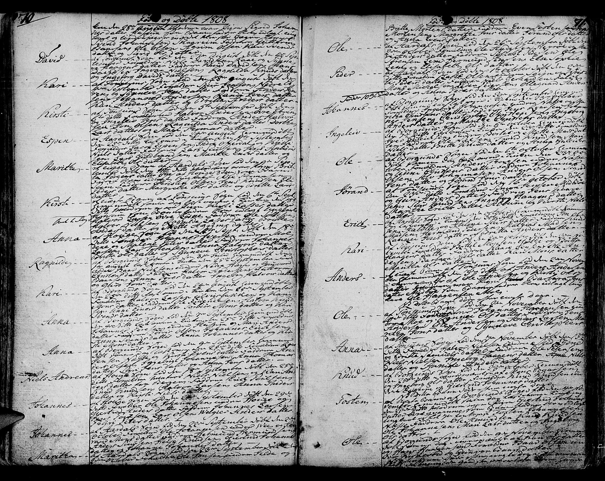 Lærdal sokneprestembete, AV/SAB-A-81201: Parish register (official) no. A 4, 1805-1821, p. 70-71