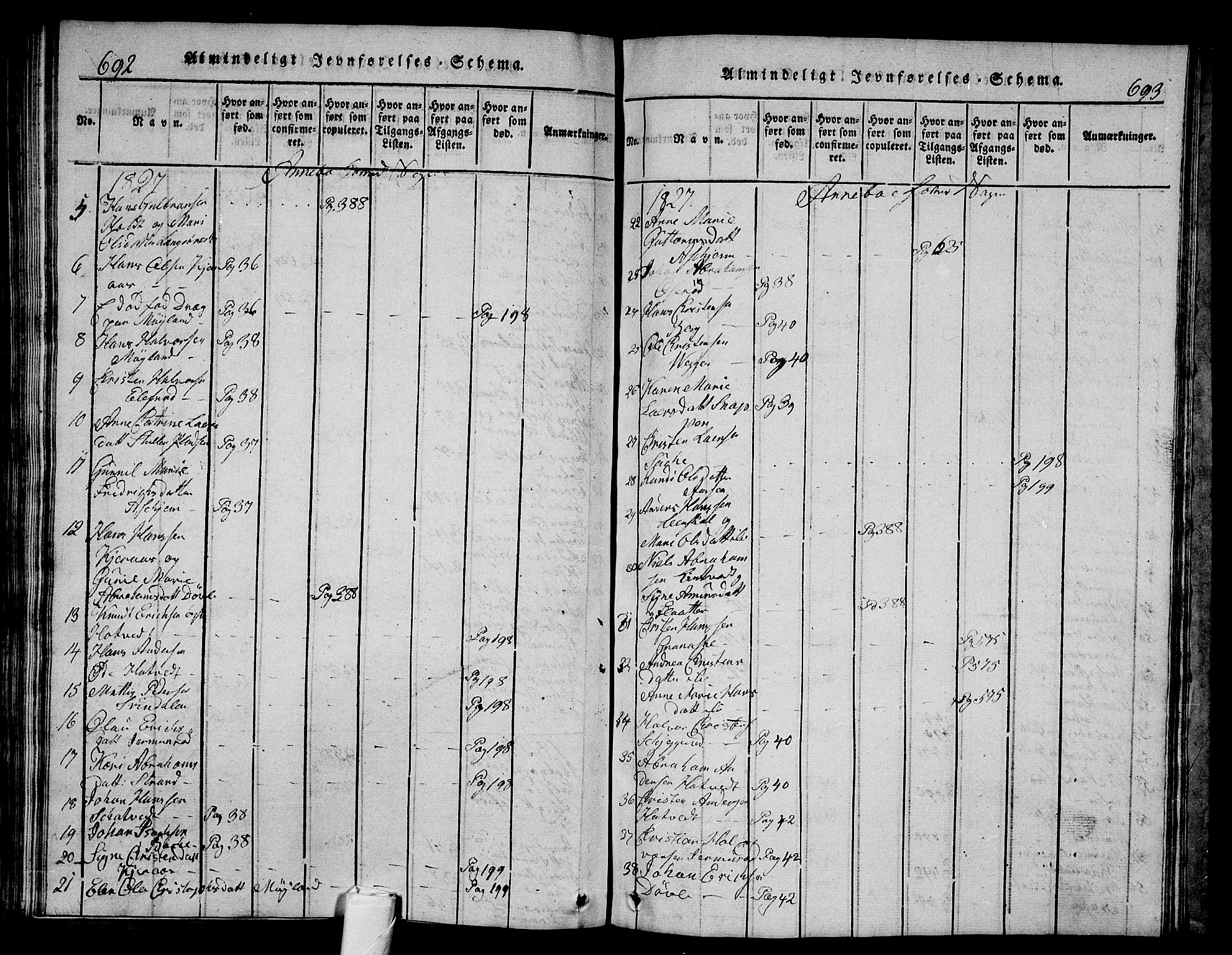 Andebu kirkebøker, AV/SAKO-A-336/G/Ga/L0002: Parish register (copy) no. I 2 /1, 1823-1832, p. 692-693