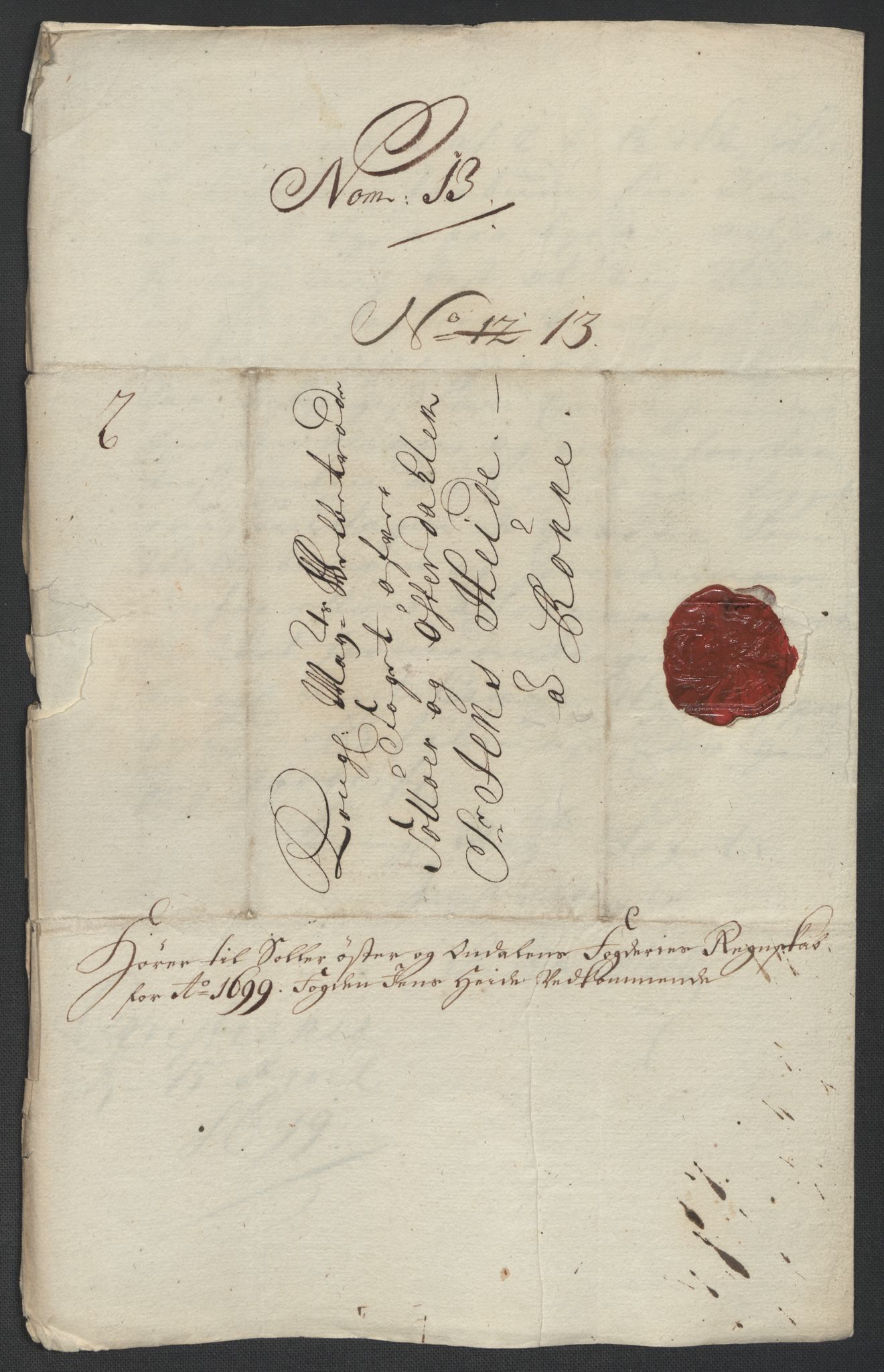 Rentekammeret inntil 1814, Reviderte regnskaper, Fogderegnskap, AV/RA-EA-4092/R13/L0837: Fogderegnskap Solør, Odal og Østerdal, 1699, p. 196