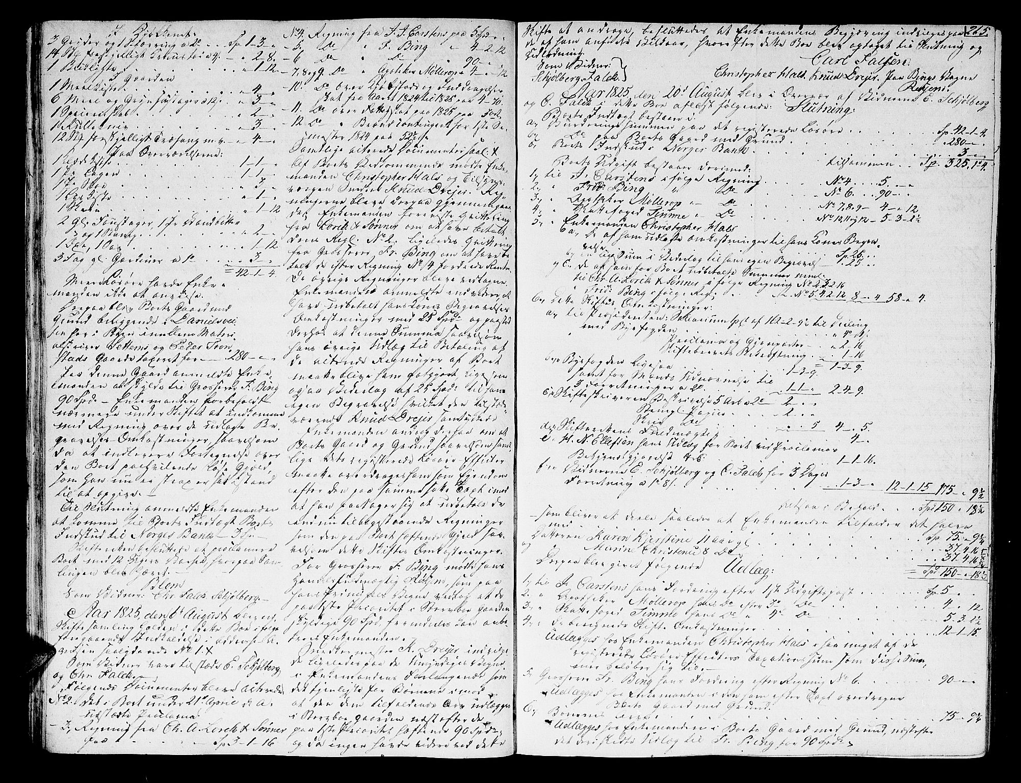 Trondheim byfogd, AV/SAT-A-0003/1/3/3A/L0027: Skifteprotokoll - gml.nr.22. (m/ register) U, 1825-1829, p. 264b-265a