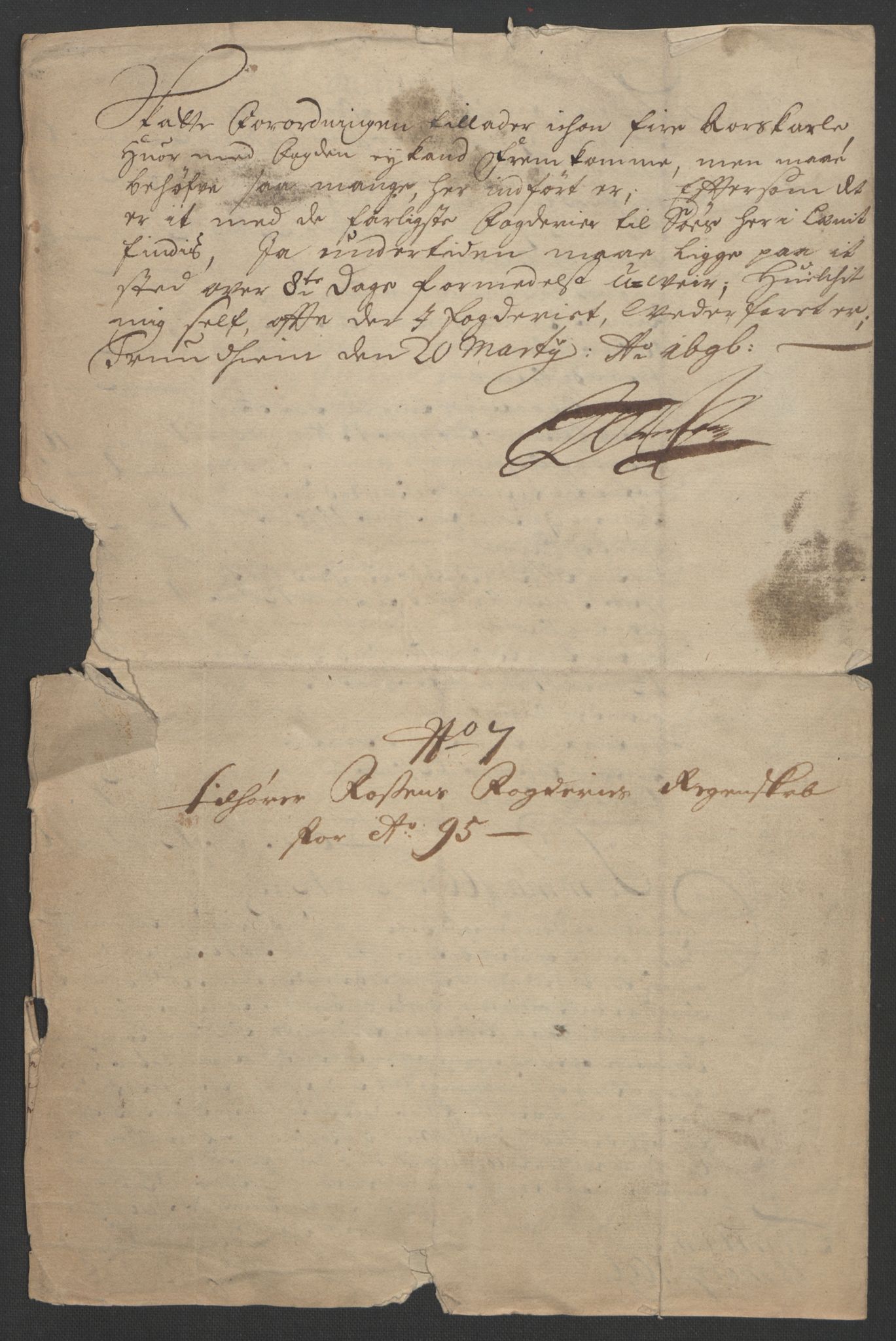 Rentekammeret inntil 1814, Reviderte regnskaper, Fogderegnskap, RA/EA-4092/R57/L3851: Fogderegnskap Fosen, 1695-1696, p. 190