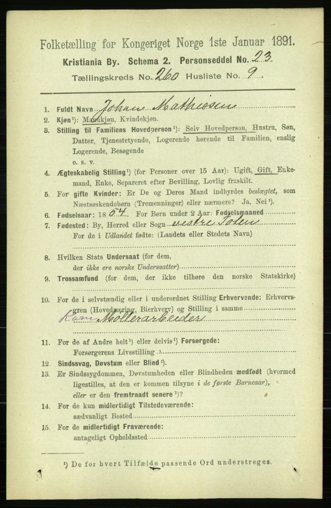 RA, 1891 census for 0301 Kristiania, 1891, p. 157923
