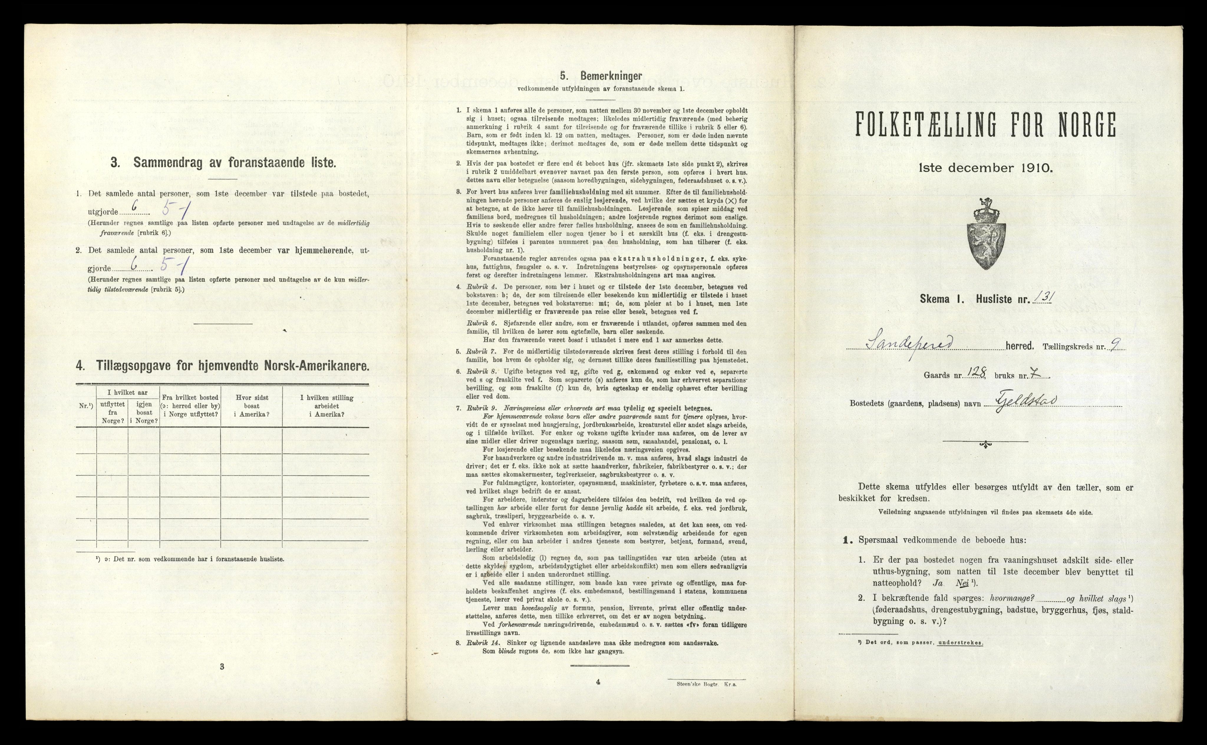 RA, 1910 census for Sandeherred, 1910, p. 1937