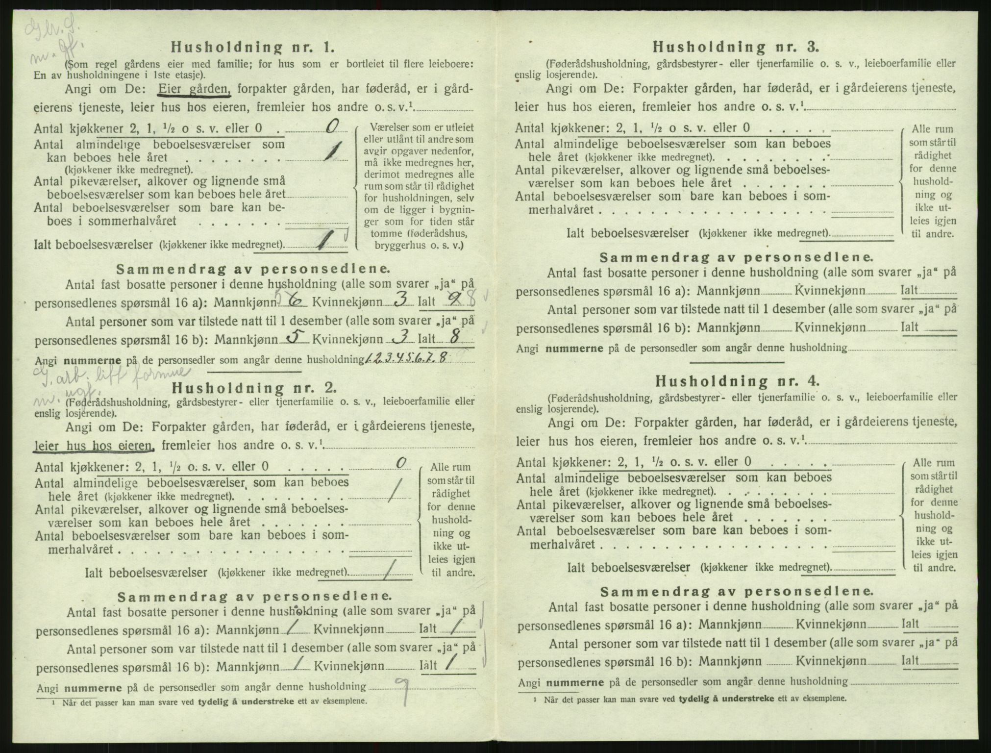 SAK, 1920 census for Valle, 1920, p. 236