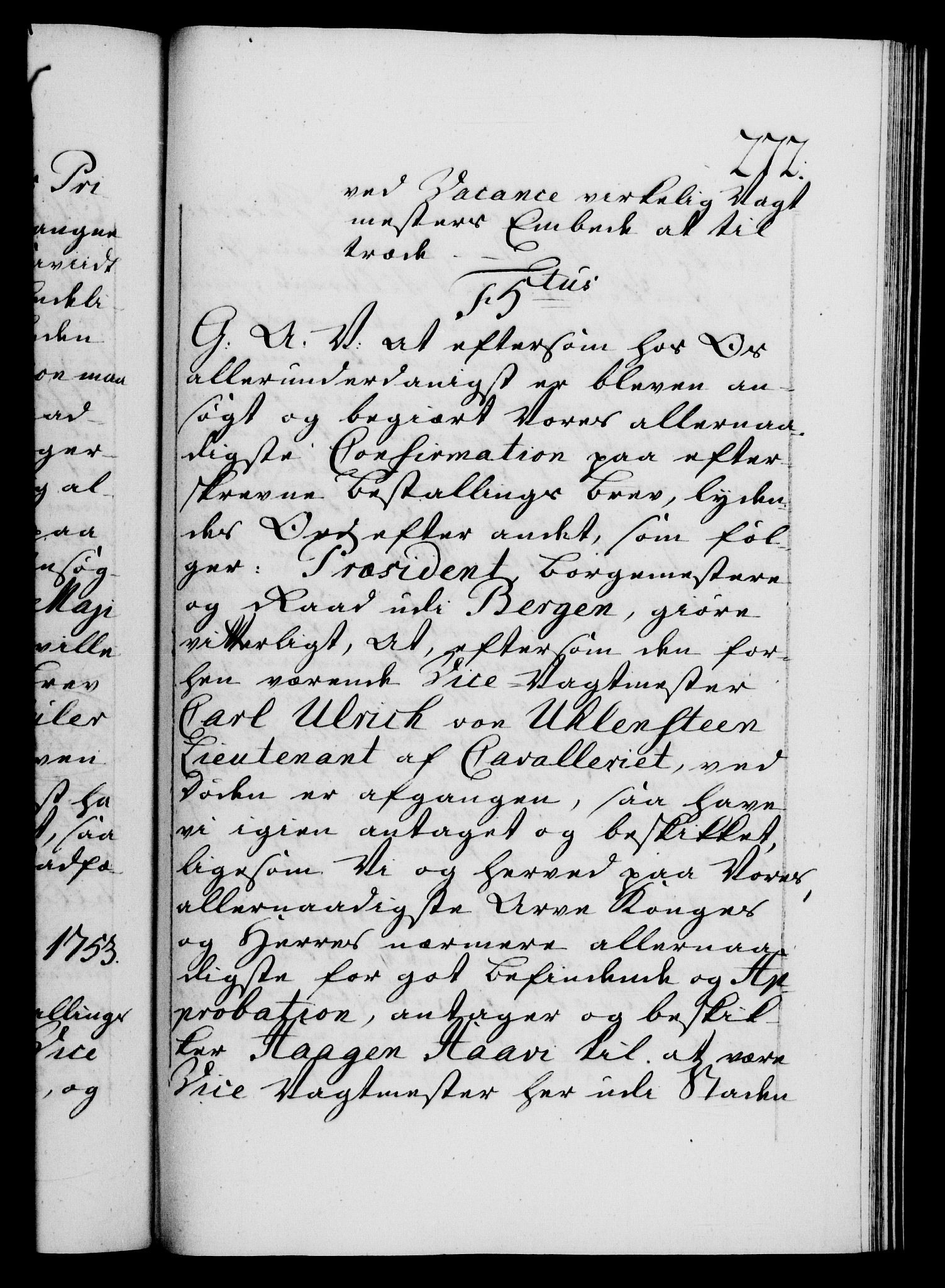 Danske Kanselli 1572-1799, AV/RA-EA-3023/F/Fc/Fca/Fcaa/L0038: Norske registre, 1753-1754, p. 272a