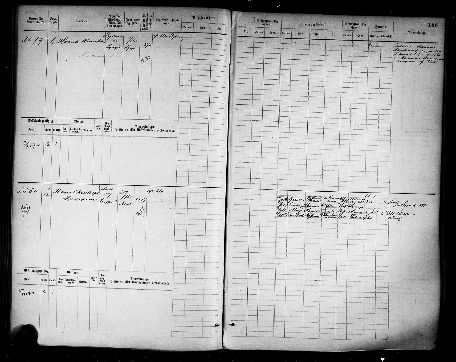 Tvedestrand mønstringskrets, AV/SAK-2031-0011/F/Fb/L0004: Hovedrulle A nr 2289-3056, R-5, 1880-1910, p. 151