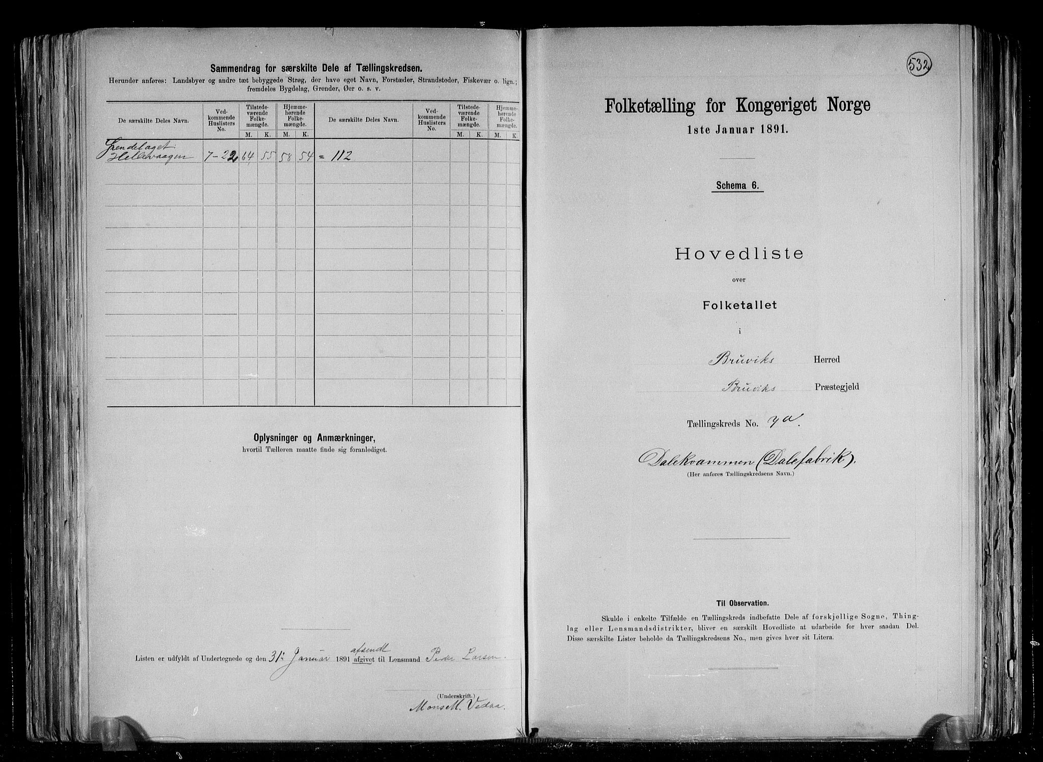 RA, 1891 census for 1251 Bruvik, 1891, p. 17