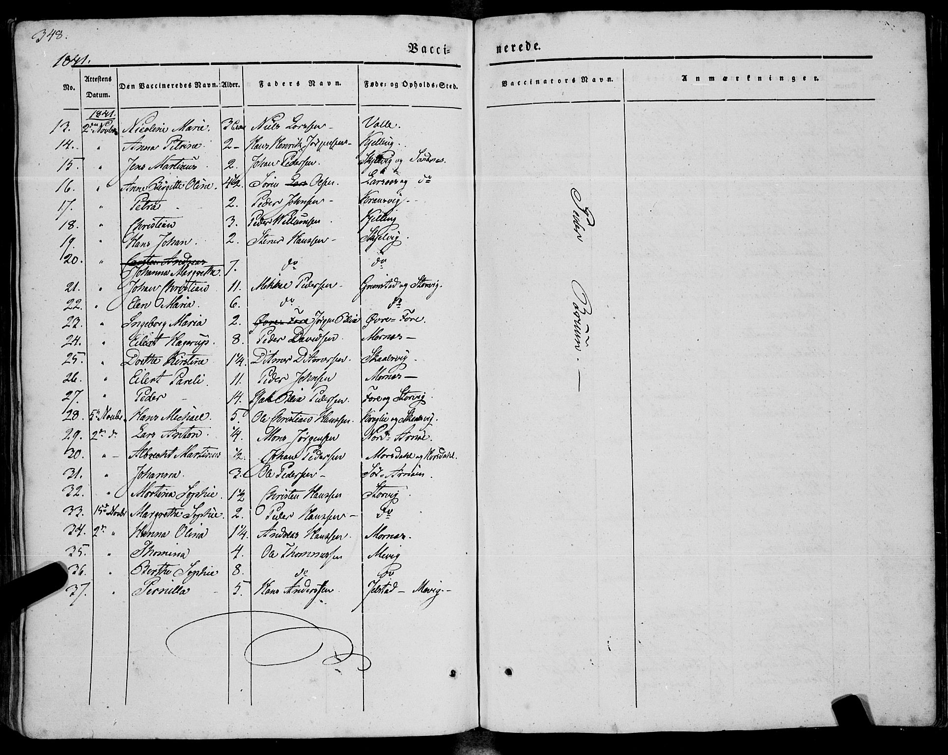 Ministerialprotokoller, klokkerbøker og fødselsregistre - Nordland, AV/SAT-A-1459/805/L0097: Parish register (official) no. 805A04, 1837-1861, p. 348