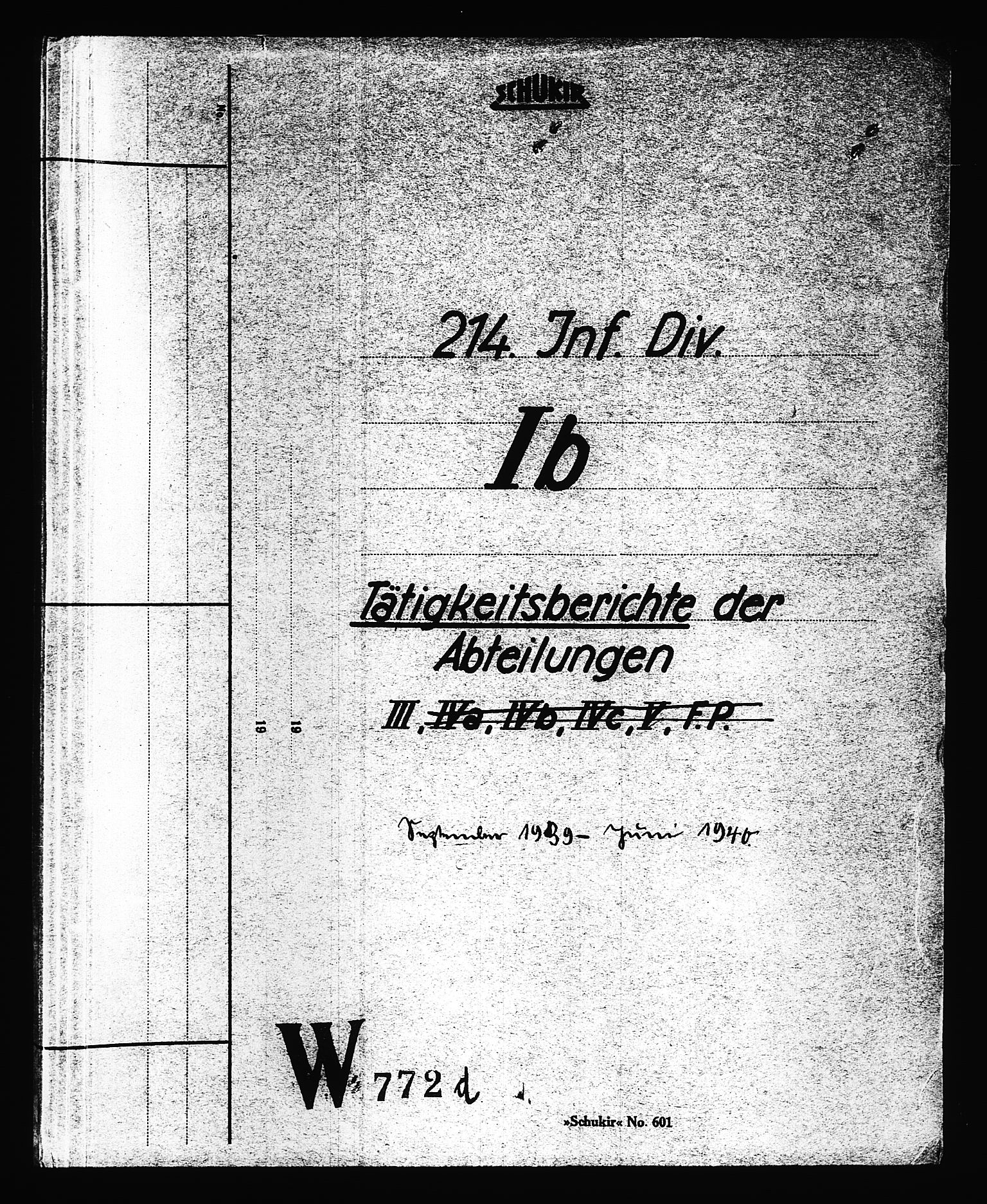 Documents Section, RA/RAFA-2200/V/L0088: Amerikansk mikrofilm "Captured German Documents".
Box No. 727.  FKA jnr. 601/1954., 1939-1940, p. 376