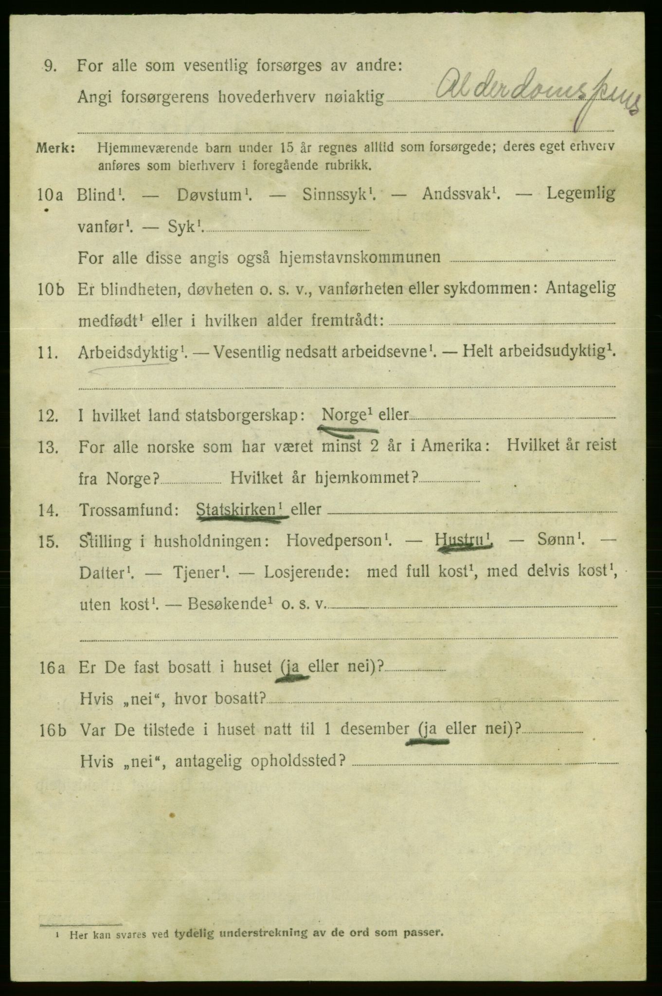 SAO, 1920 census for Fredrikshald, 1920, p. 12364