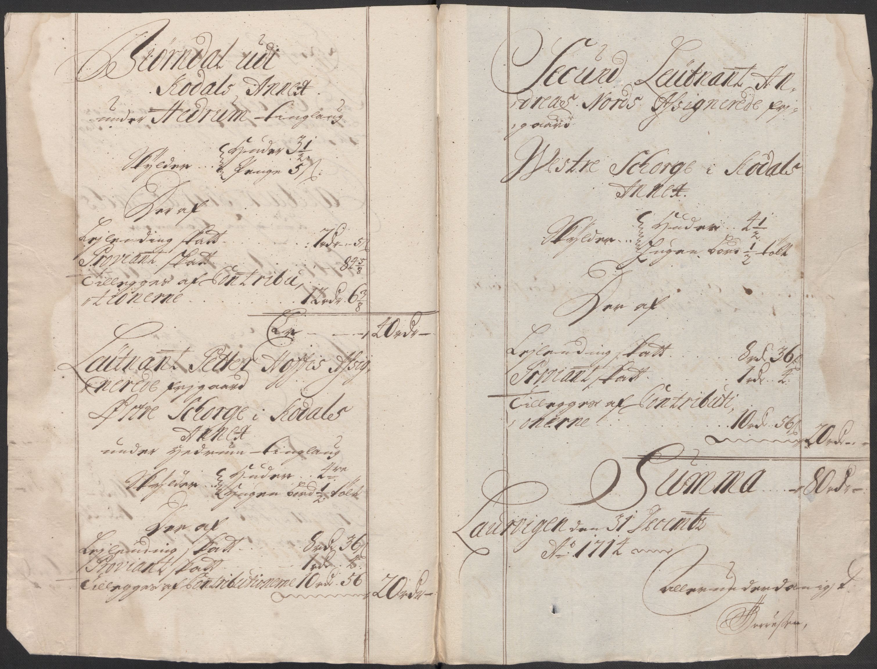 Rentekammeret inntil 1814, Reviderte regnskaper, Fogderegnskap, RA/EA-4092/R33/L1986: Fogderegnskap Larvik grevskap, 1714-1715, p. 198