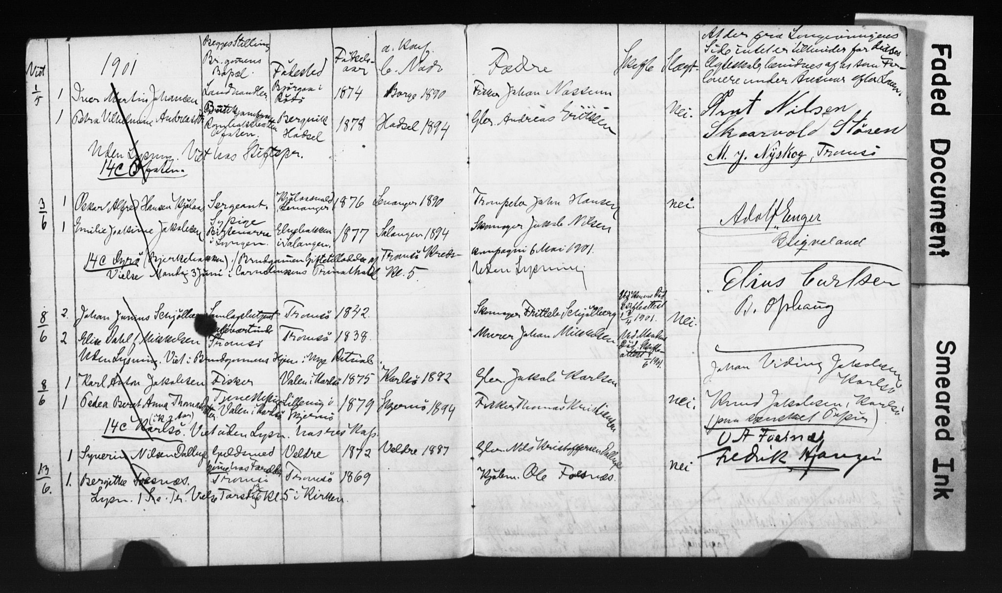 Tromsø sokneprestkontor/stiftsprosti/domprosti, AV/SATØ-S-1343/H/Hc/L0099/0004: Banns register no. 99.4, 1901-1905