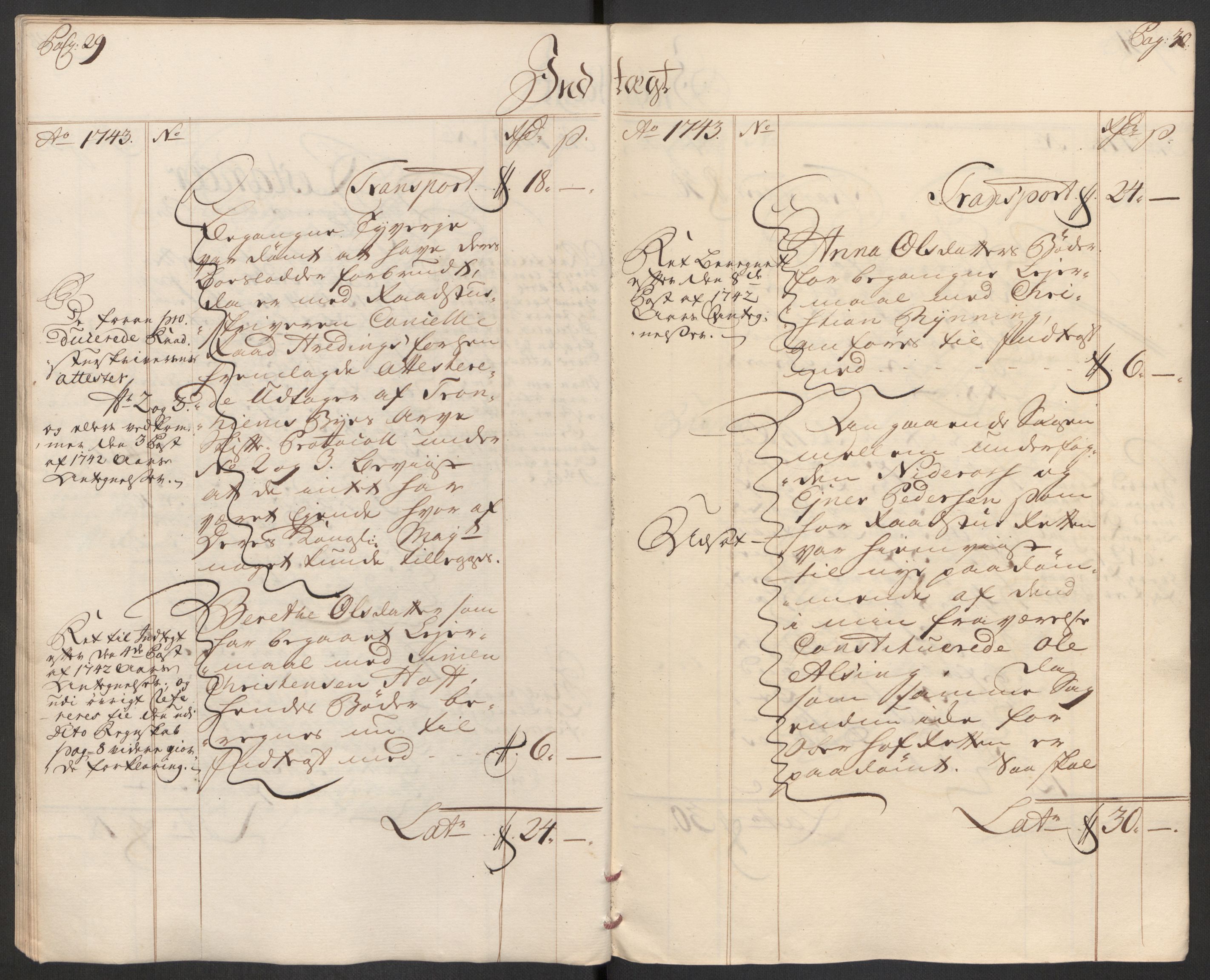 Rentekammeret inntil 1814, Reviderte regnskaper, Byregnskaper, AV/RA-EA-4066/R/Rs/L0541: [S22] Sikt og sakefall, 1743-1746, p. 19