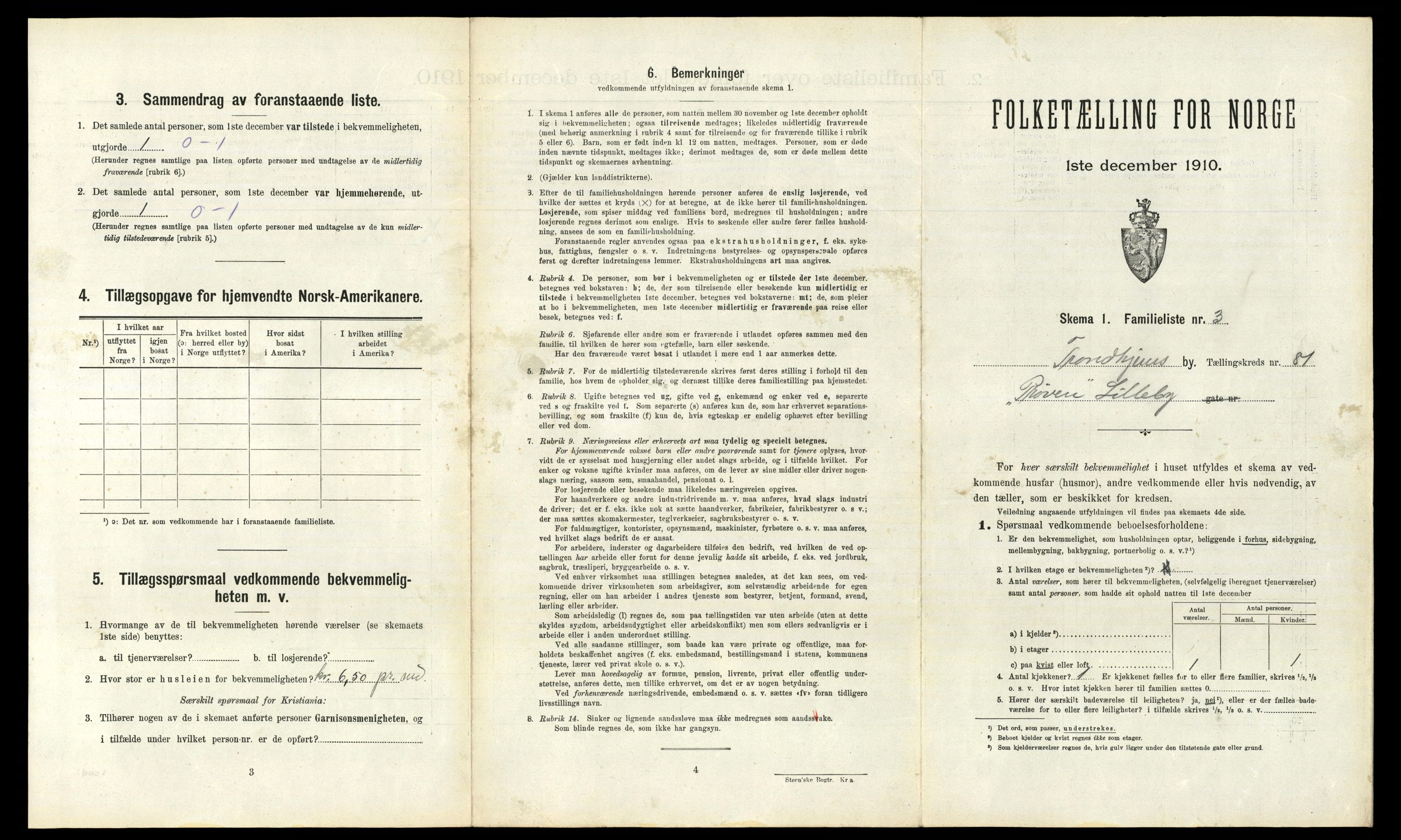 RA, 1910 census for Trondheim, 1910, p. 24527