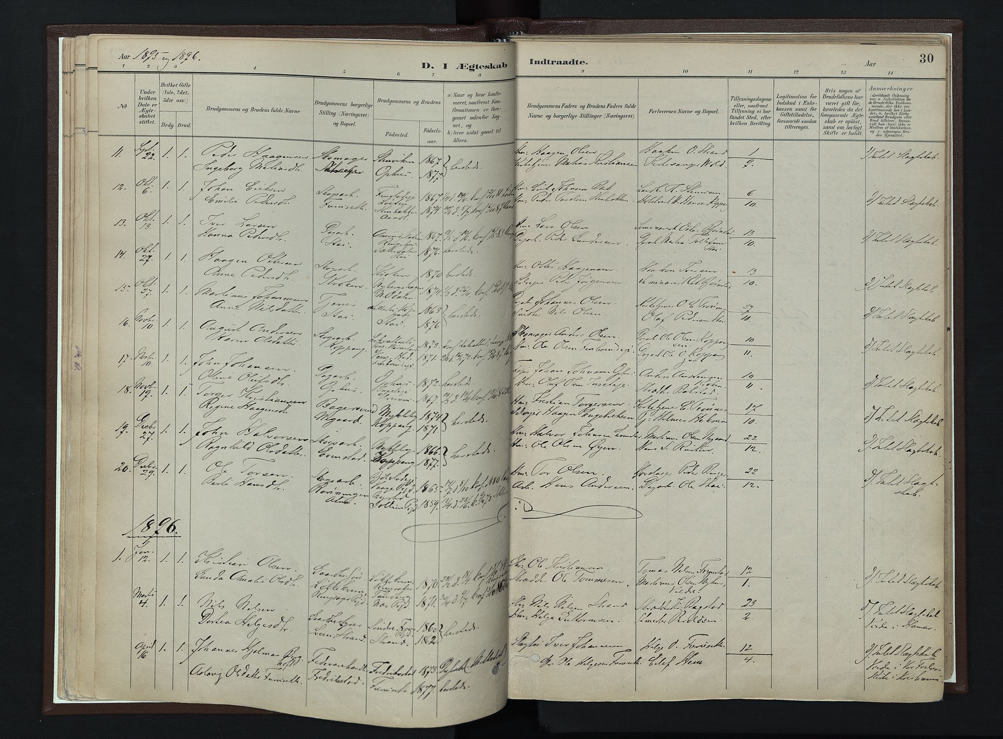 Stor-Elvdal prestekontor, SAH/PREST-052/H/Ha/Haa/L0003: Parish register (official) no. 3, 1882-1901, p. 30