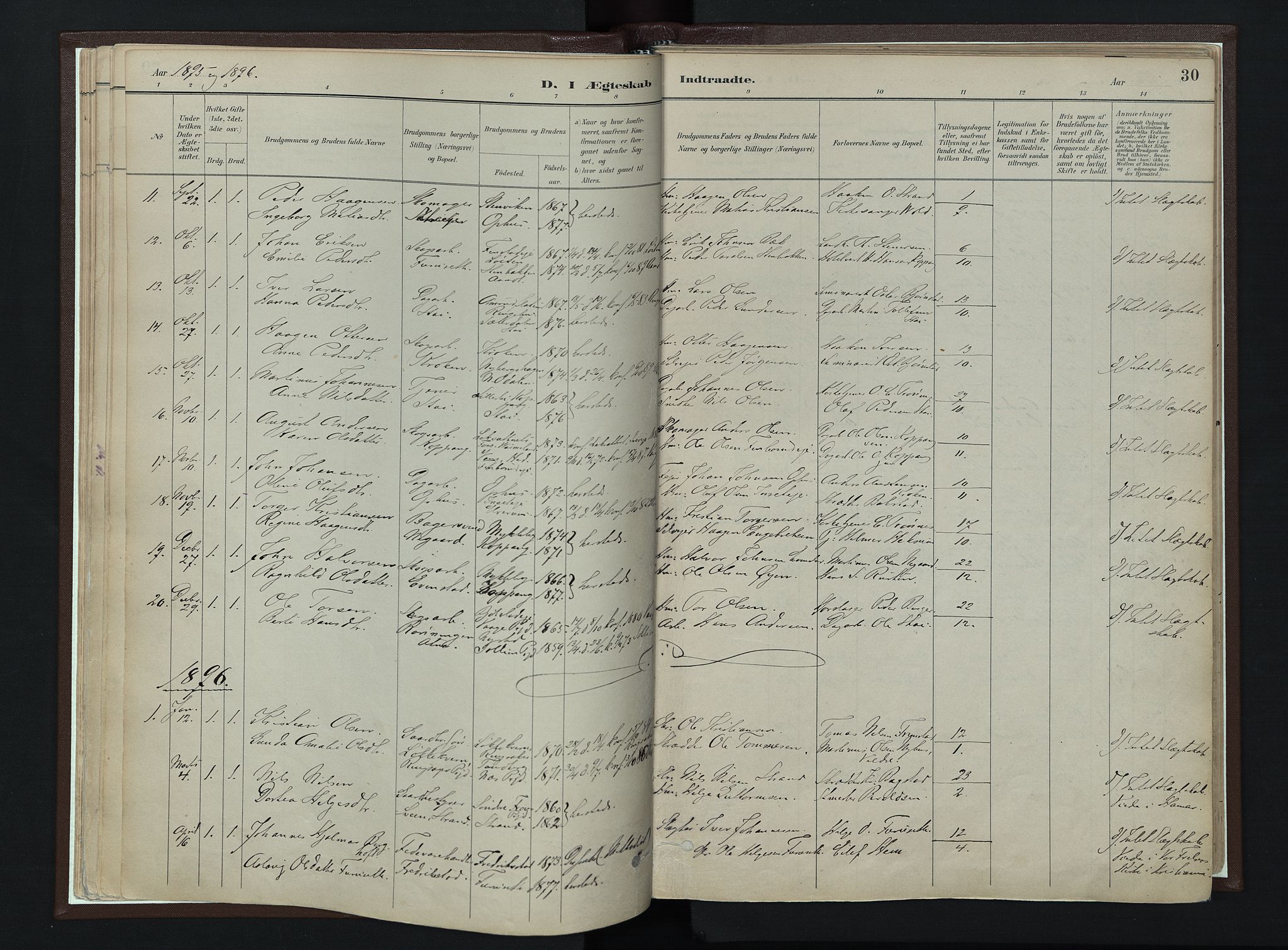 Stor-Elvdal prestekontor, AV/SAH-PREST-052/H/Ha/Haa/L0003: Parish register (official) no. 3, 1882-1901, p. 30