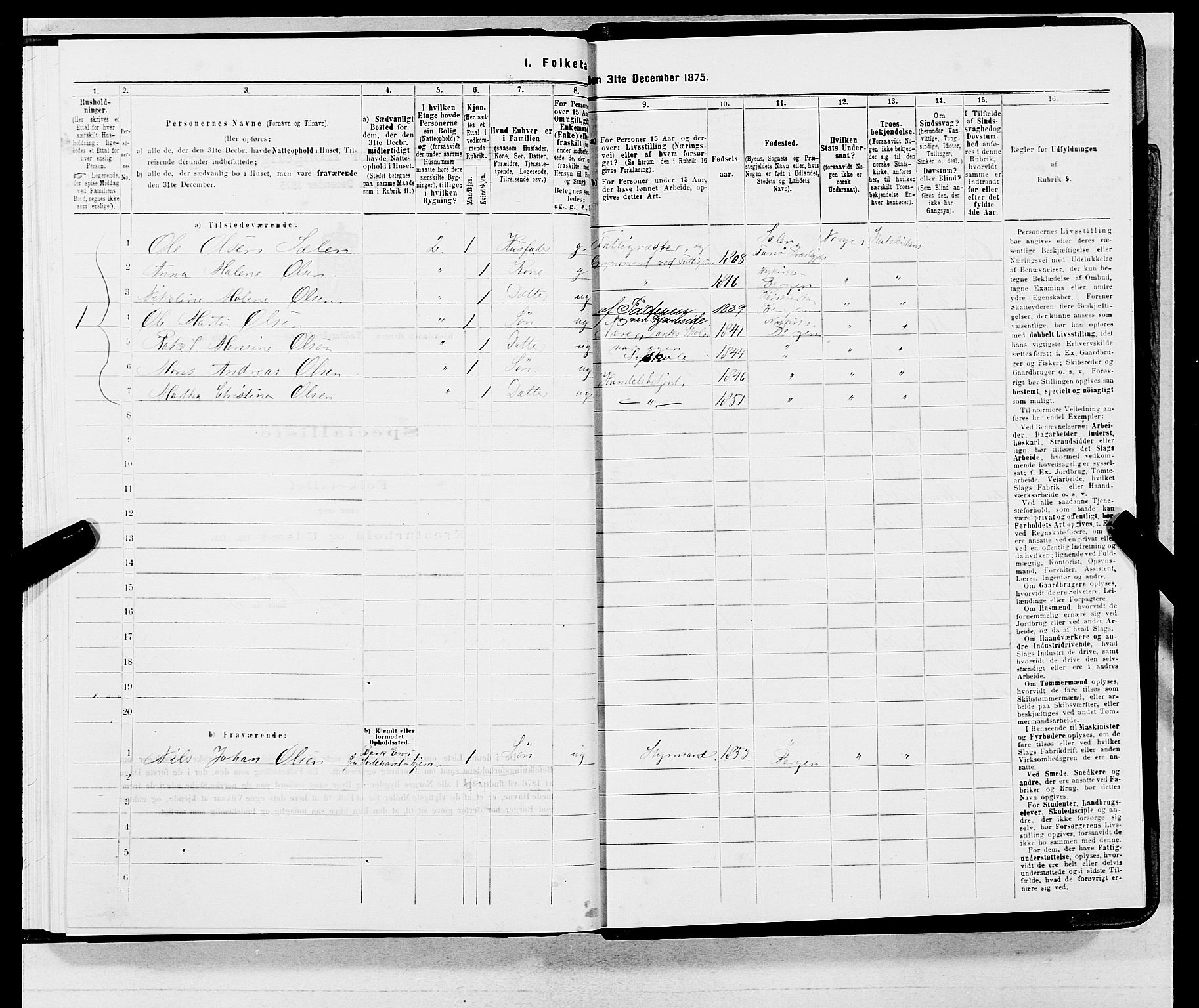 SAB, 1875 census for 1301 Bergen, 1875, p. 3869