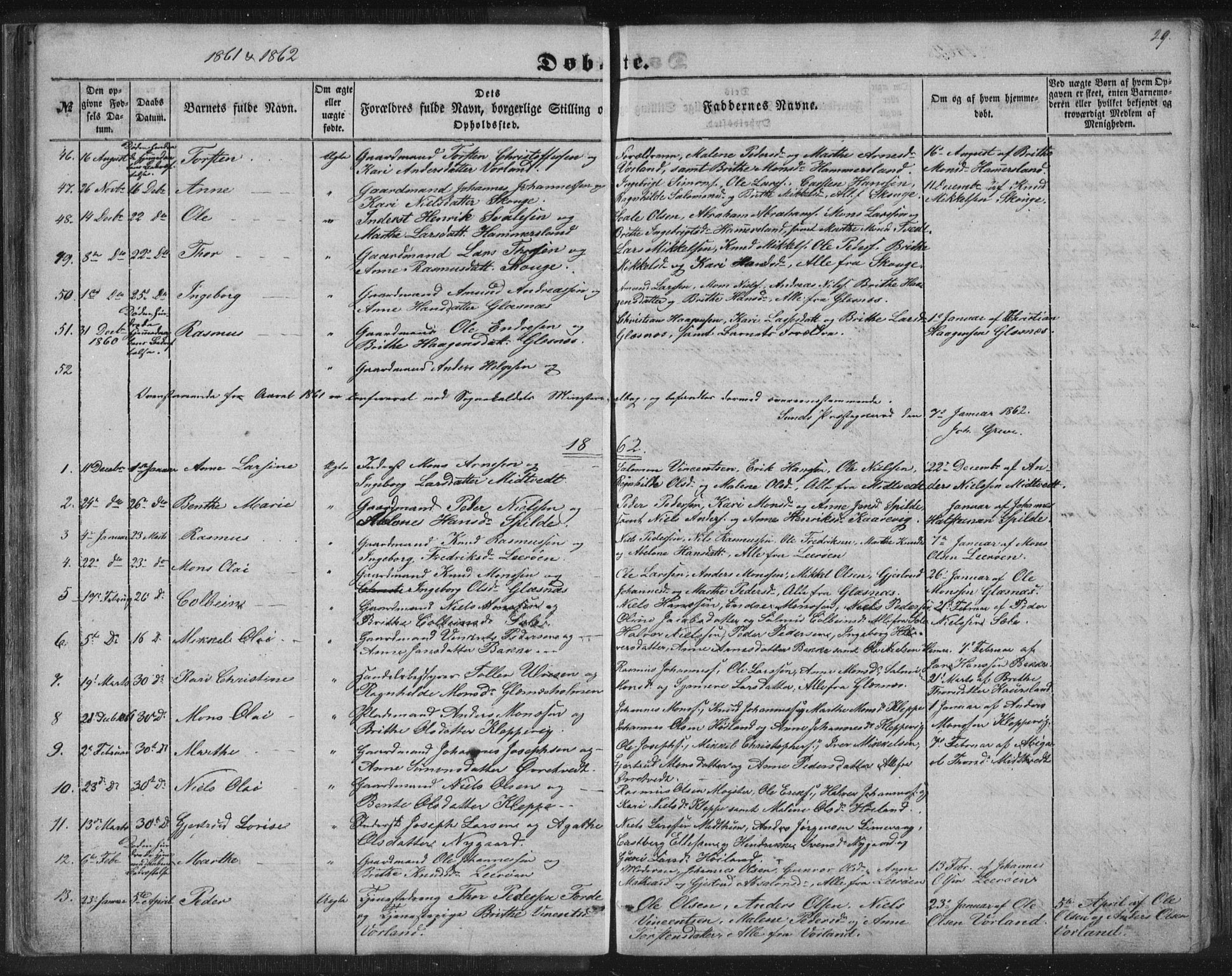 Sund sokneprestembete, SAB/A-99930: Parish register (copy) no. B 1, 1852-1873, p. 29