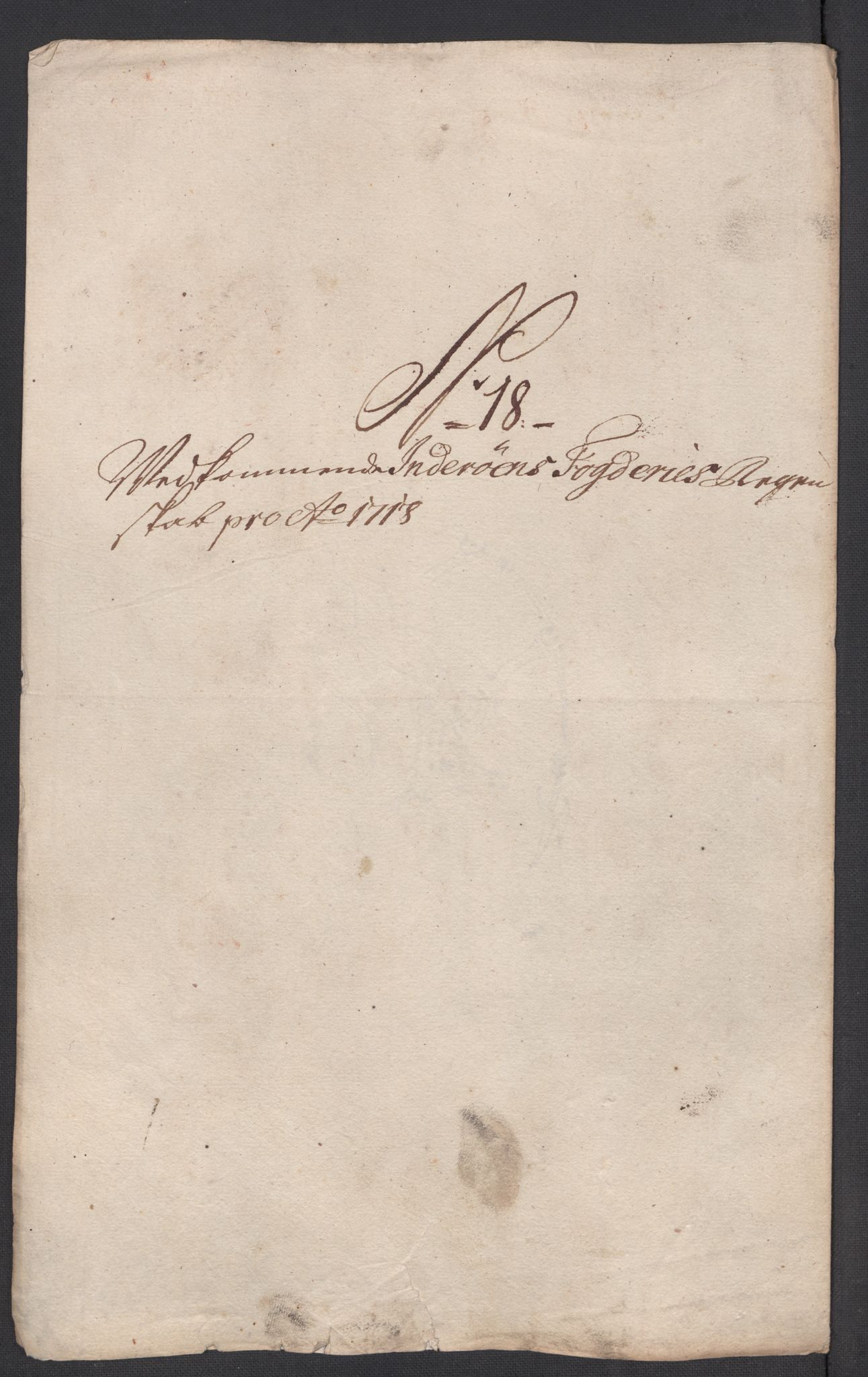 Rentekammeret inntil 1814, Reviderte regnskaper, Fogderegnskap, RA/EA-4092/R63/L4326: Fogderegnskap Inderøy, 1718, p. 216