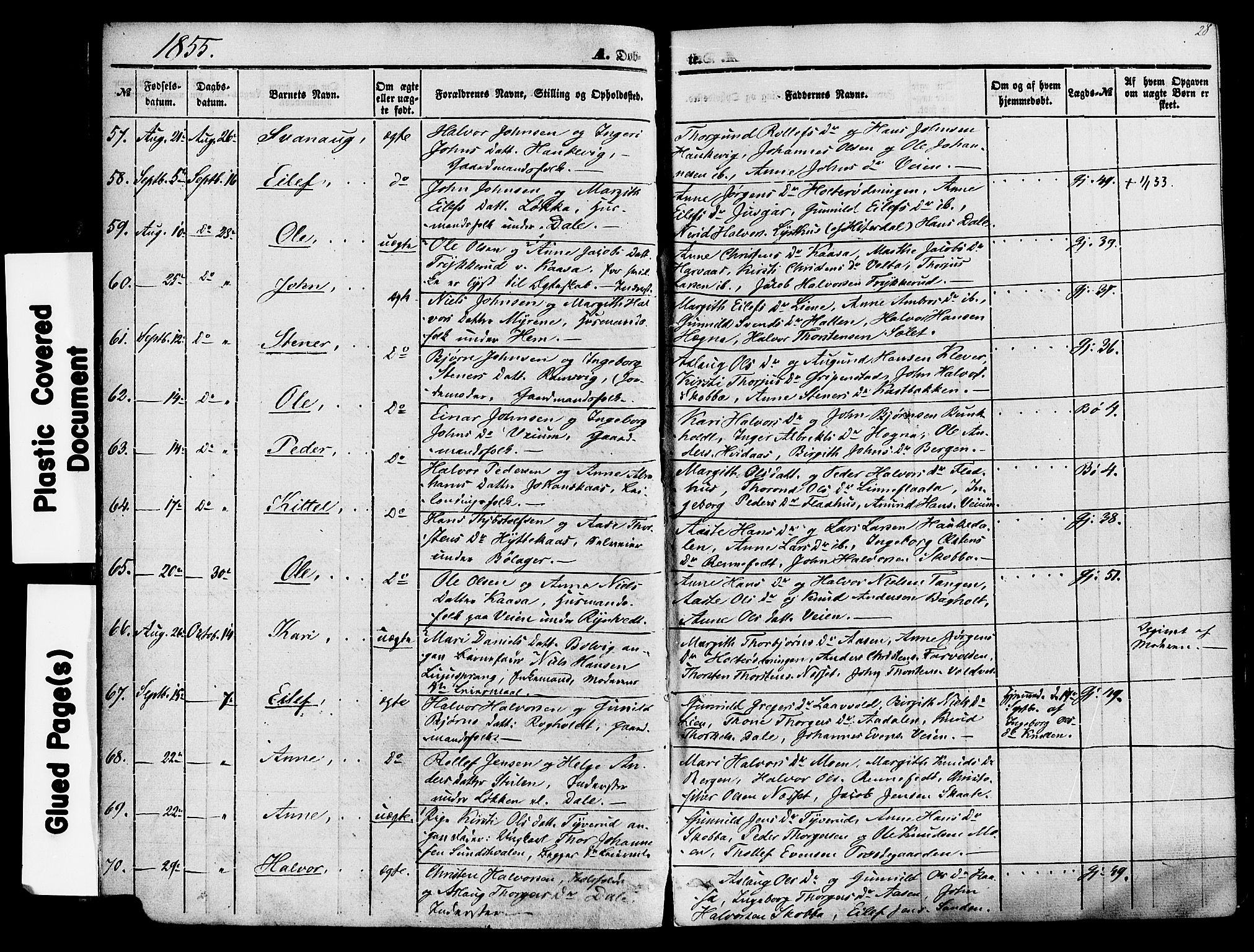 Sauherad kirkebøker, AV/SAKO-A-298/F/Fa/L0007: Parish register (official) no. I 7, 1851-1873, p. 28