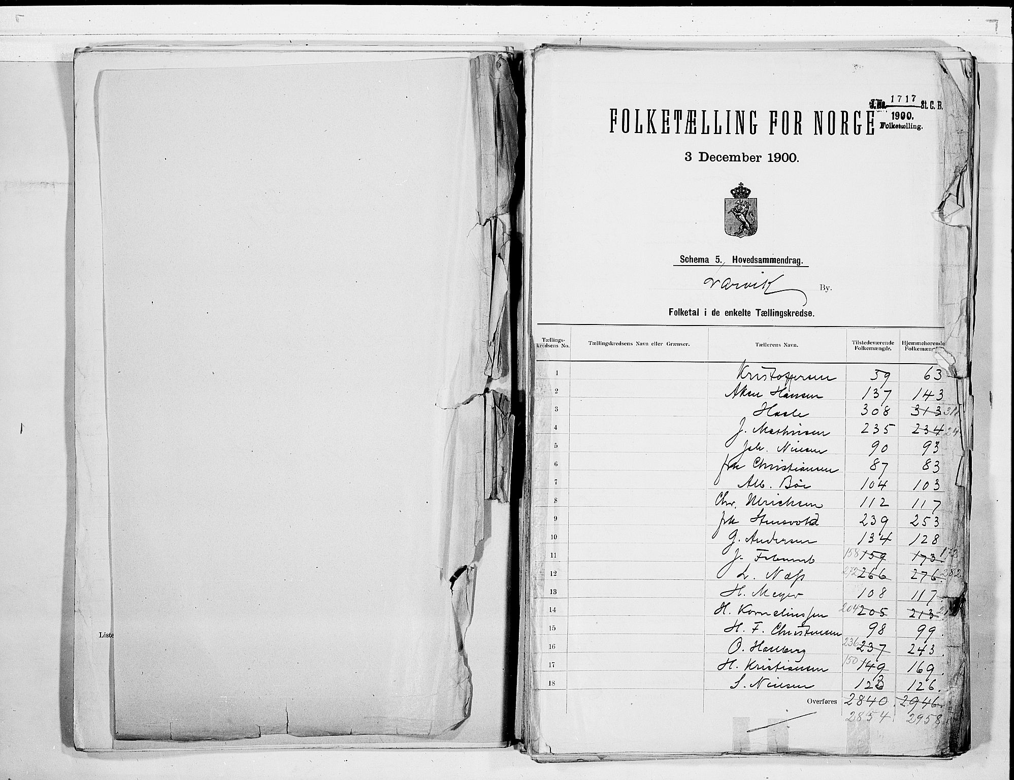 RA, 1900 census for Larvik, 1900, p. 2