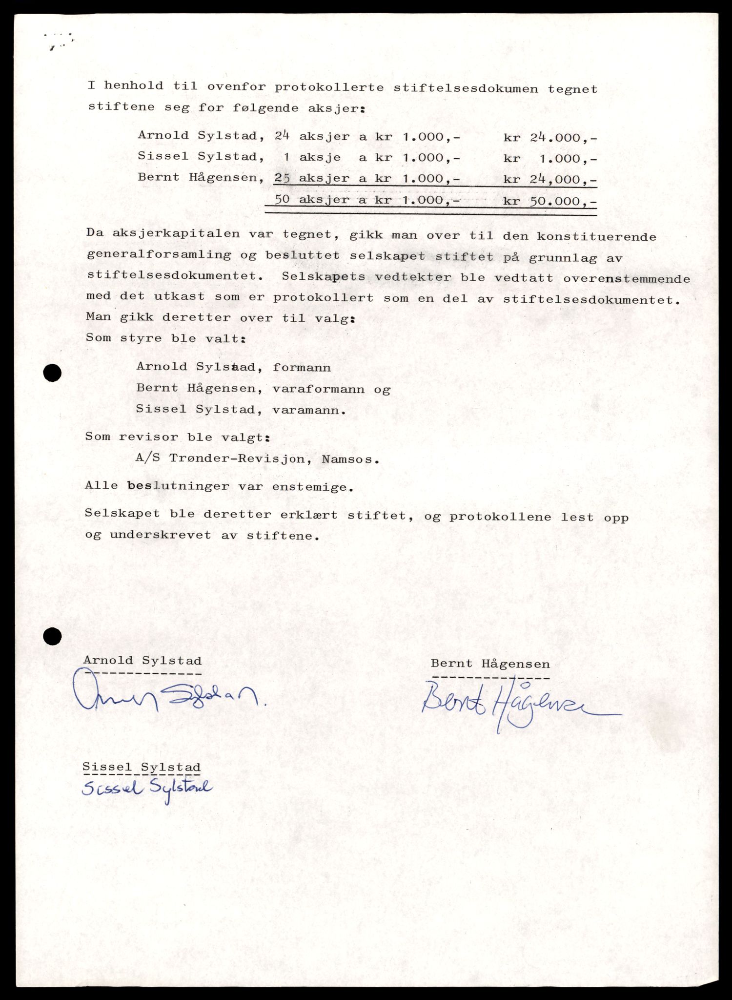 Namdal sorenskriveri, AV/SAT-A-4133/2/J/Jd/Jda/L0005: Bilag. Aksjeselskap, N-R, 1930-1990, p. 5
