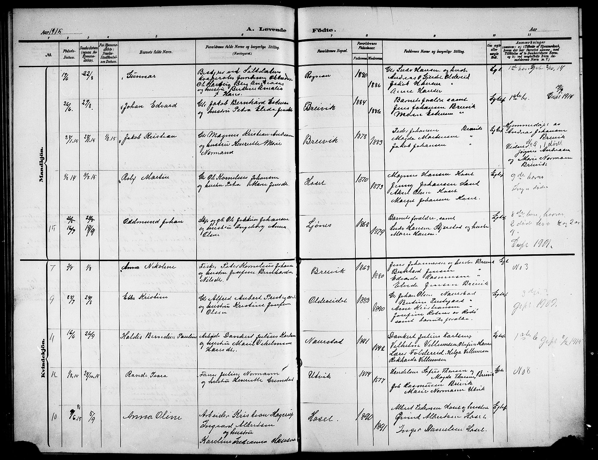 Ministerialprotokoller, klokkerbøker og fødselsregistre - Nordland, AV/SAT-A-1459/852/L0756: Parish register (copy) no. 852C07, 1902-1916