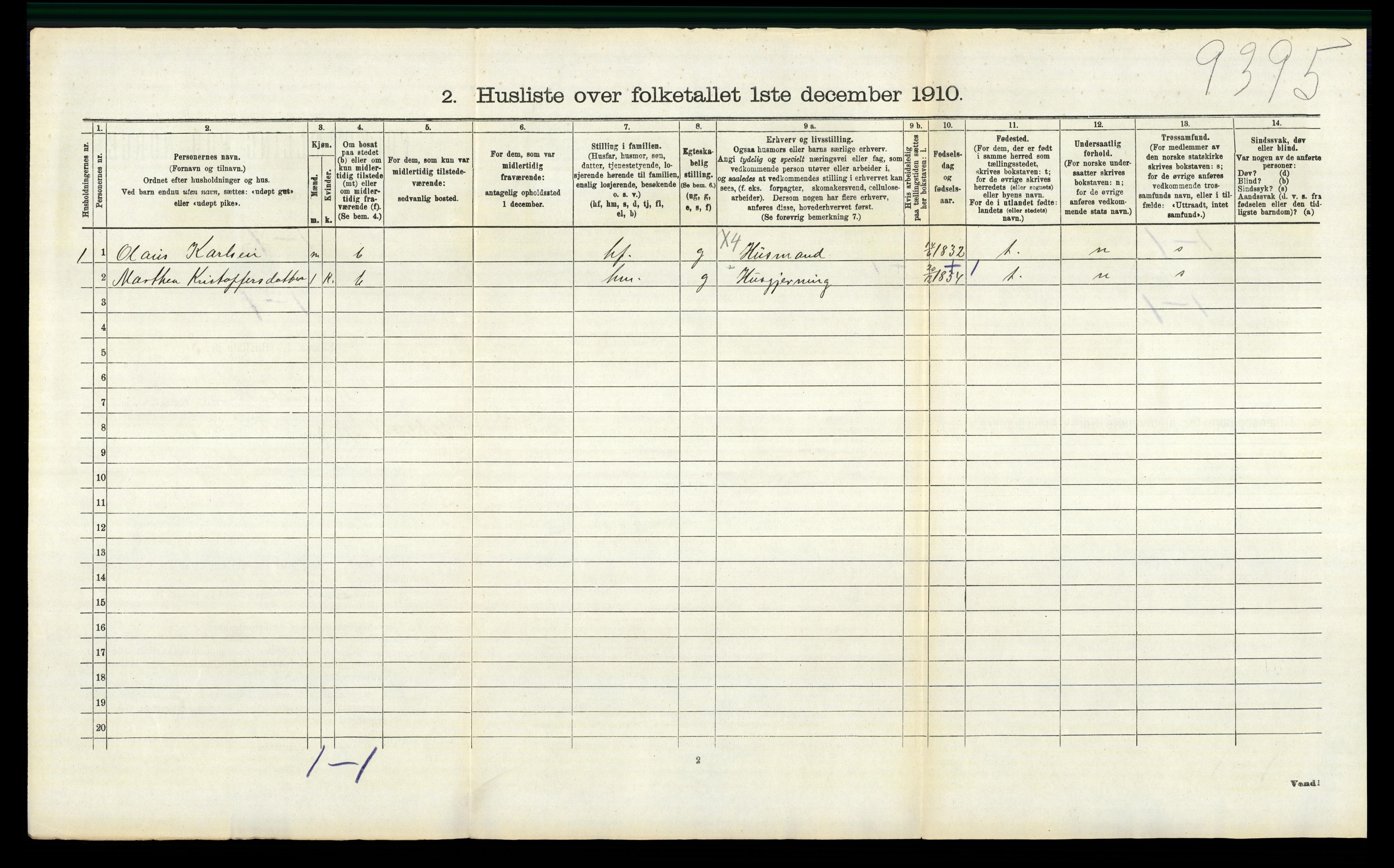 RA, 1910 census for Nannestad, 1910, p. 684