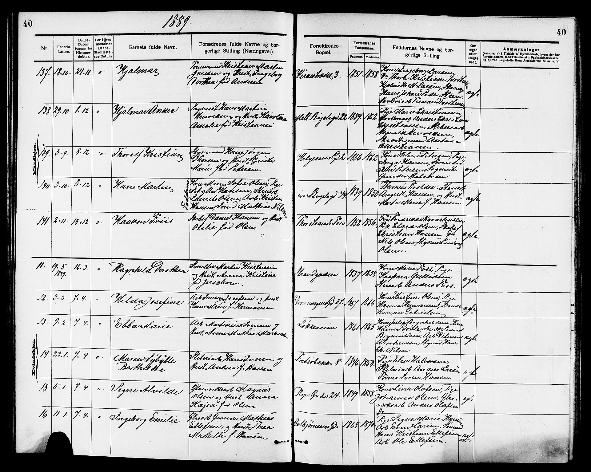 Larvik kirkebøker, AV/SAKO-A-352/G/Ga/L0005: Parish register (copy) no. I 5, 1888-1909, p. 40