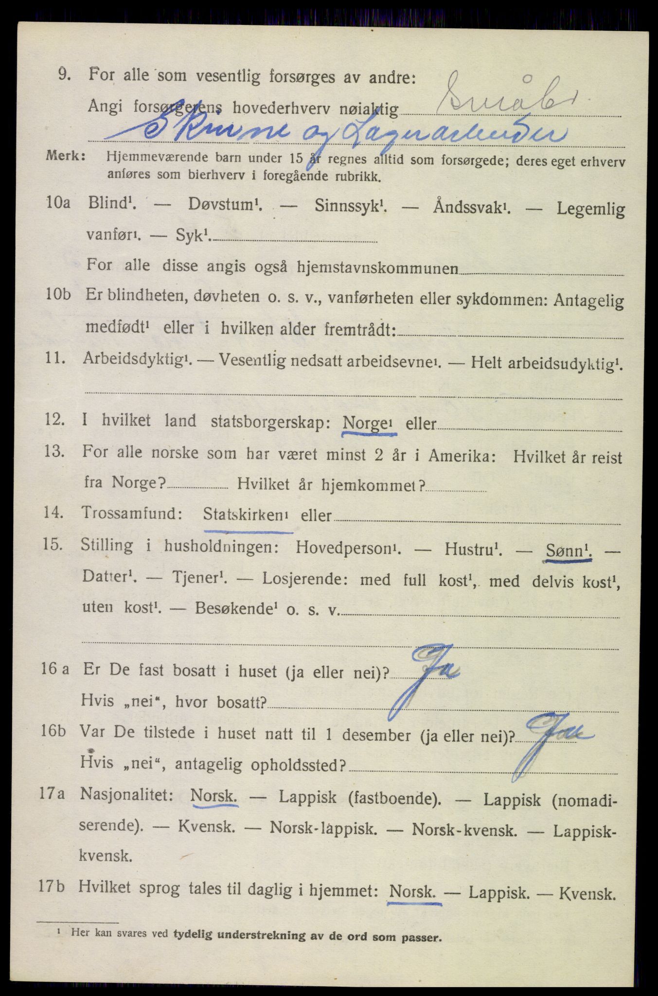 SAT, 1920 census for Ankenes, 1920, p. 1708