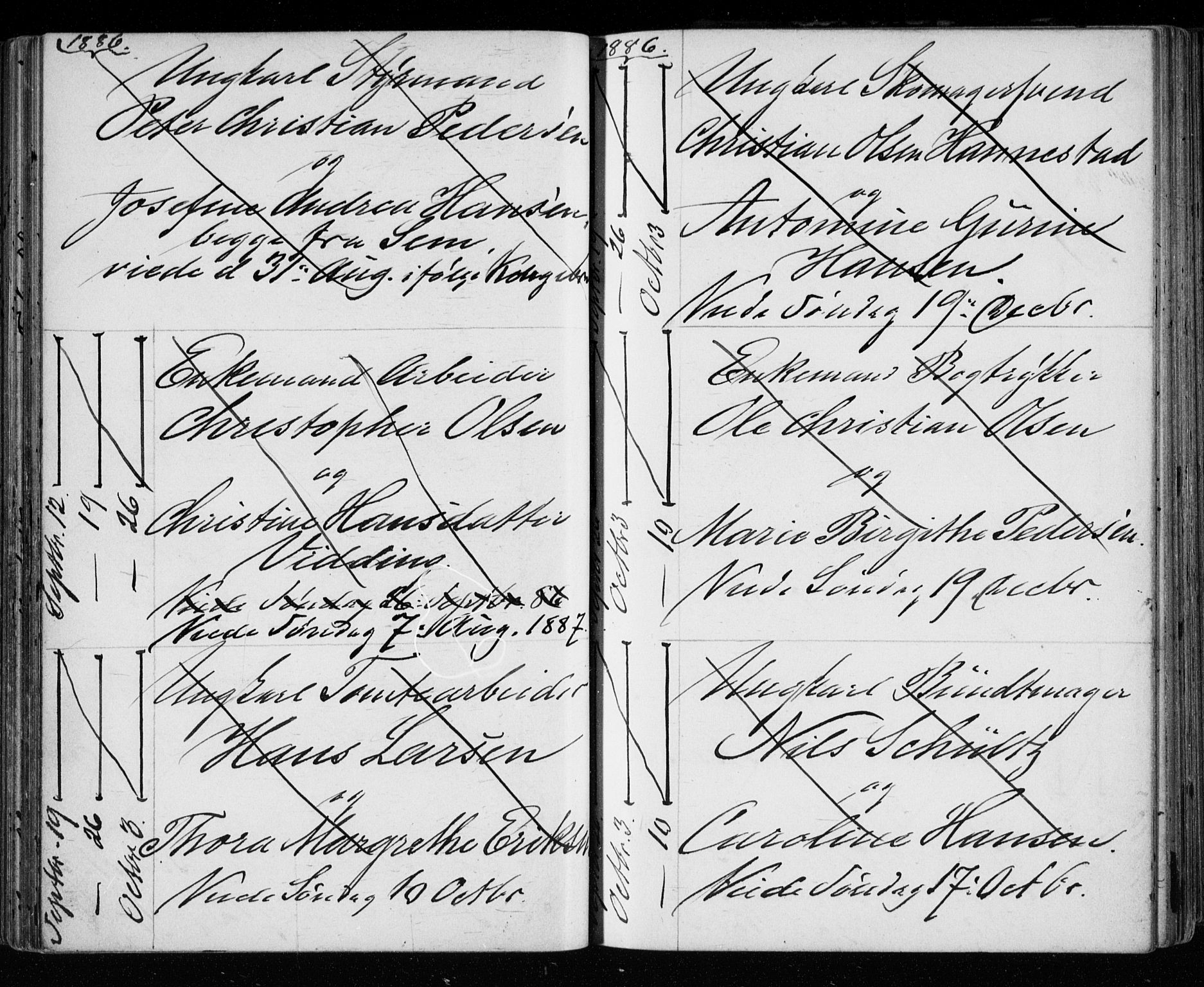 Bragernes kirkebøker, AV/SAKO-A-6/H/Ha/L0006: Banns register no. 6, 1873-1896