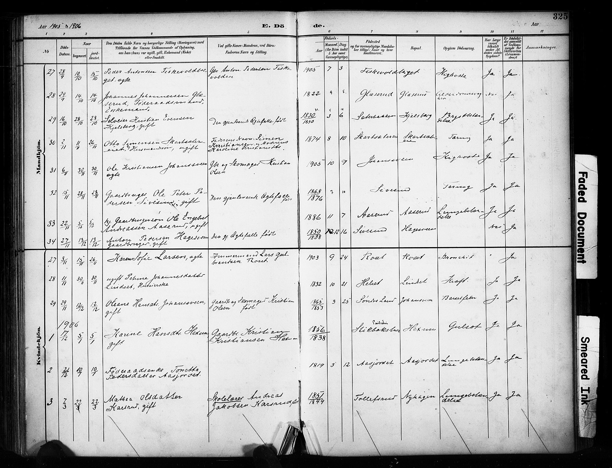 Vestre Toten prestekontor, AV/SAH-PREST-108/H/Ha/Haa/L0011: Parish register (official) no. 11, 1895-1906, p. 325