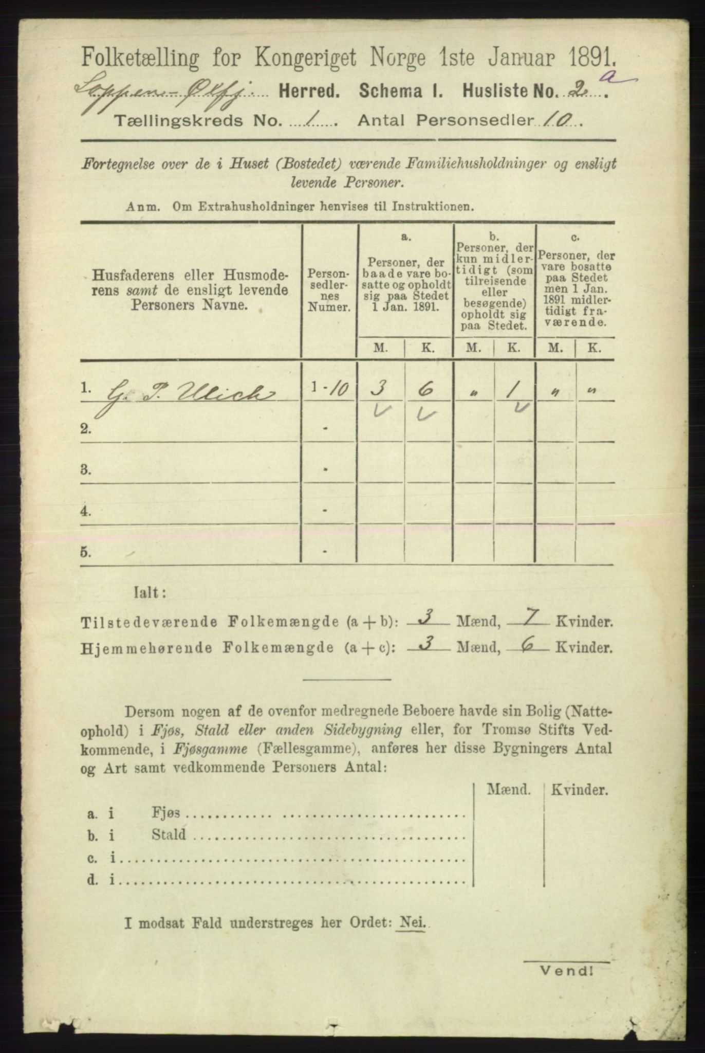 RA, 1891 census for 2014 Loppa, 1891, p. 17