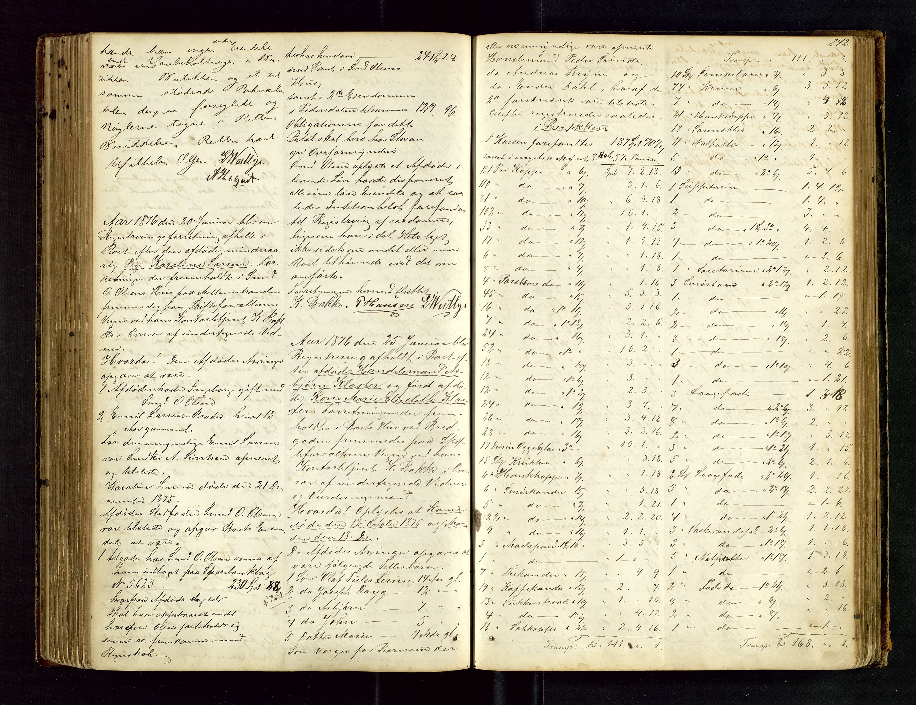 Stavanger byfogd, AV/SAST-A-101408/001/5/50/503BA/L0003: Registreringsprotokoll, 1864-1882, p. 242
