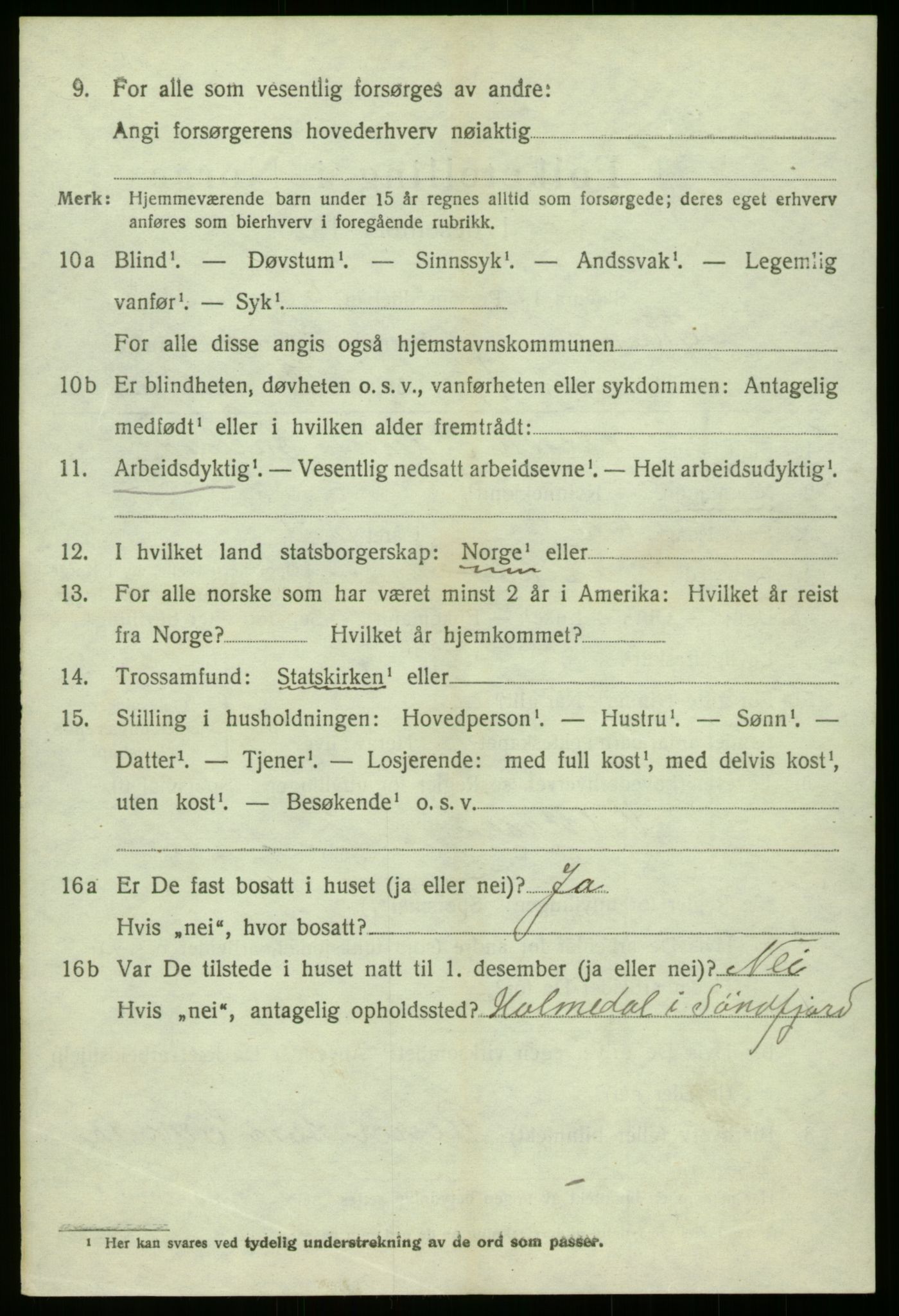 SAB, 1920 census for Gulen, 1920, p. 1710