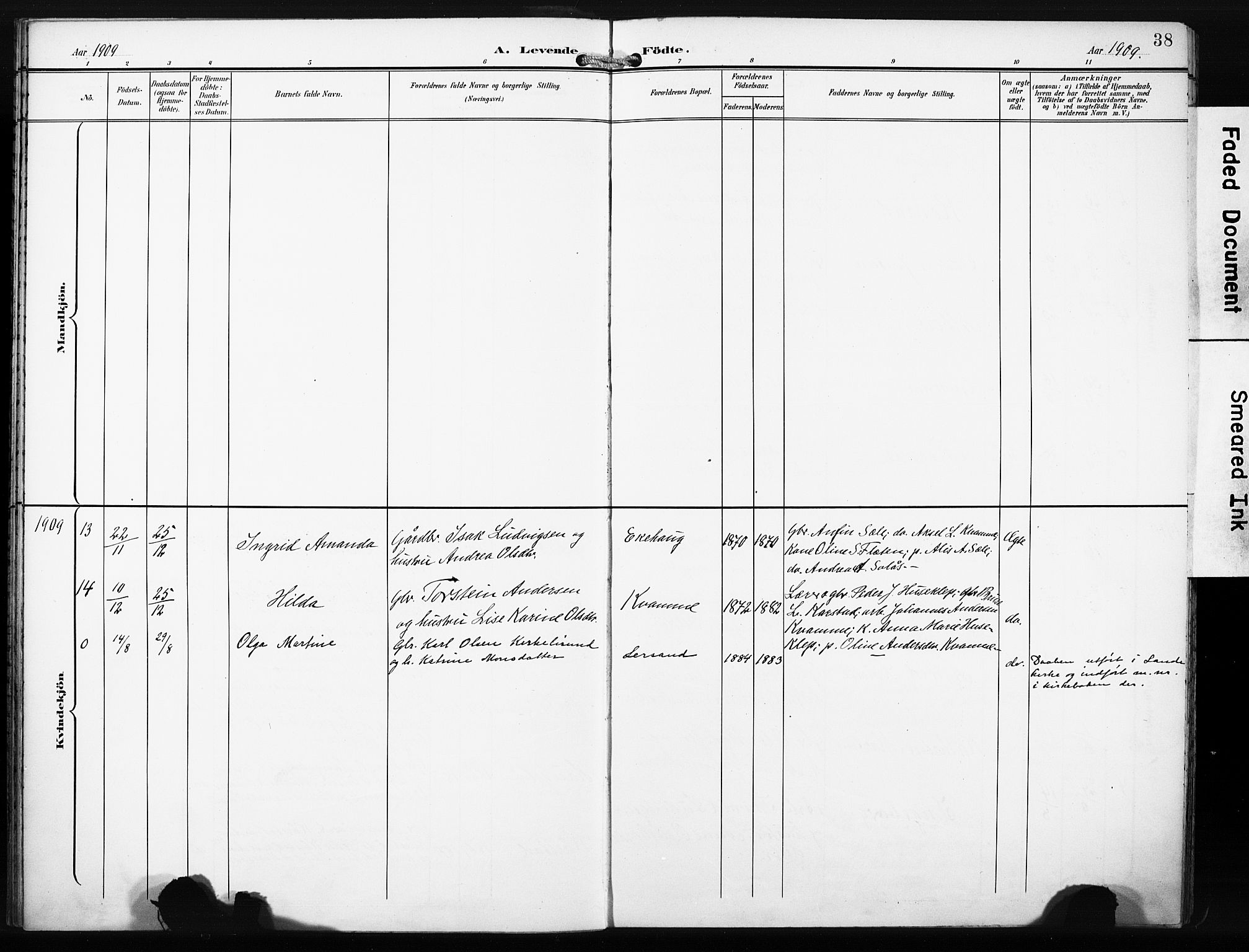 Gaular sokneprestembete, AV/SAB-A-80001/H/Haa: Parish register (official) no. C 2, 1898-1910, p. 38