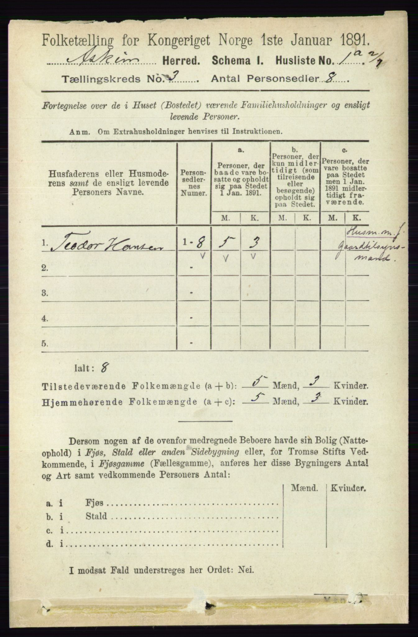 RA, 1891 census for 0124 Askim, 1891, p. 345